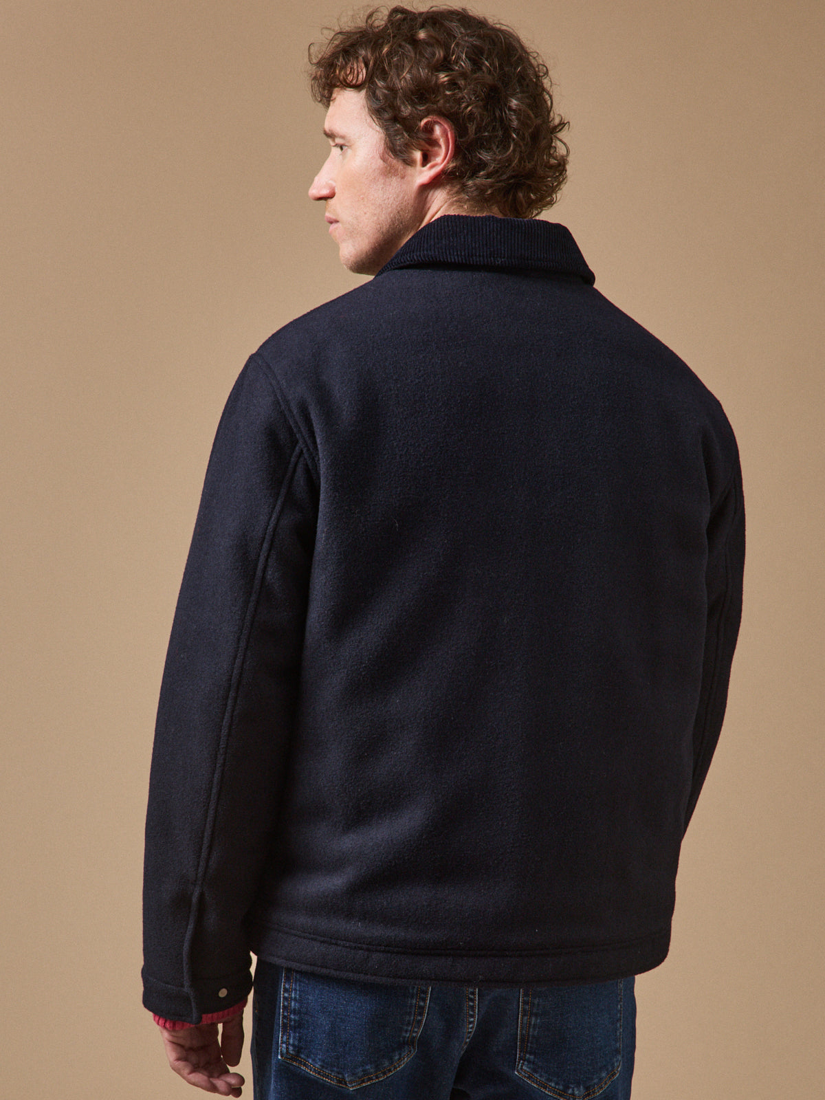 Men's warm woolen bomber jacket