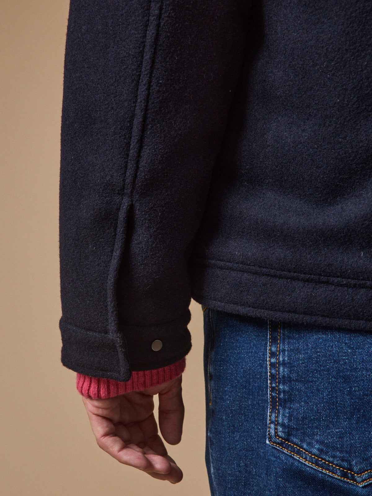 Men's warm woolen bomber jacket