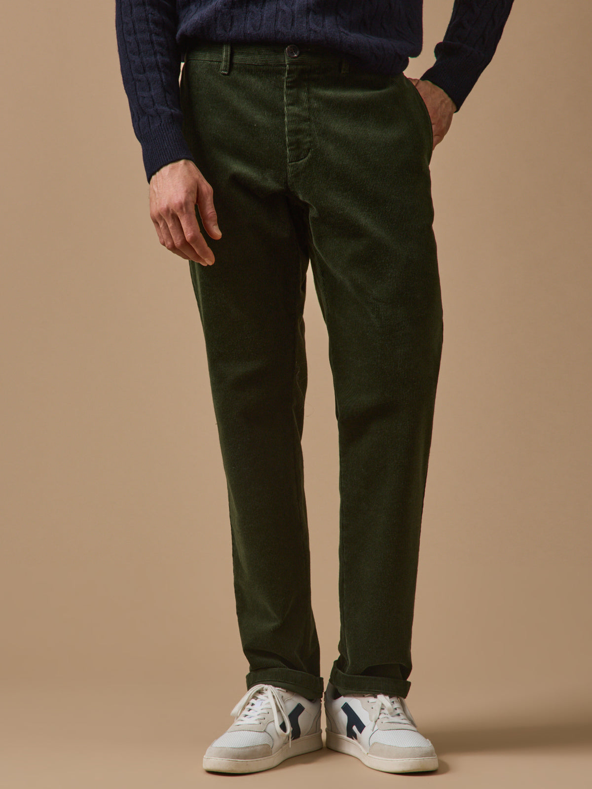 Chino velours regular homme
