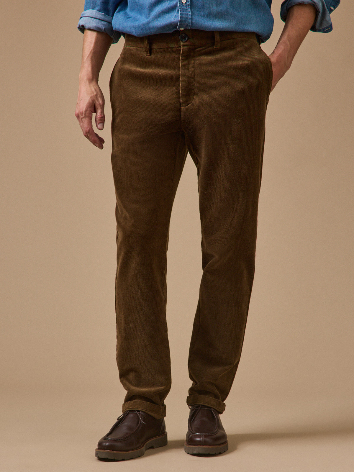 Chino velours regular homme