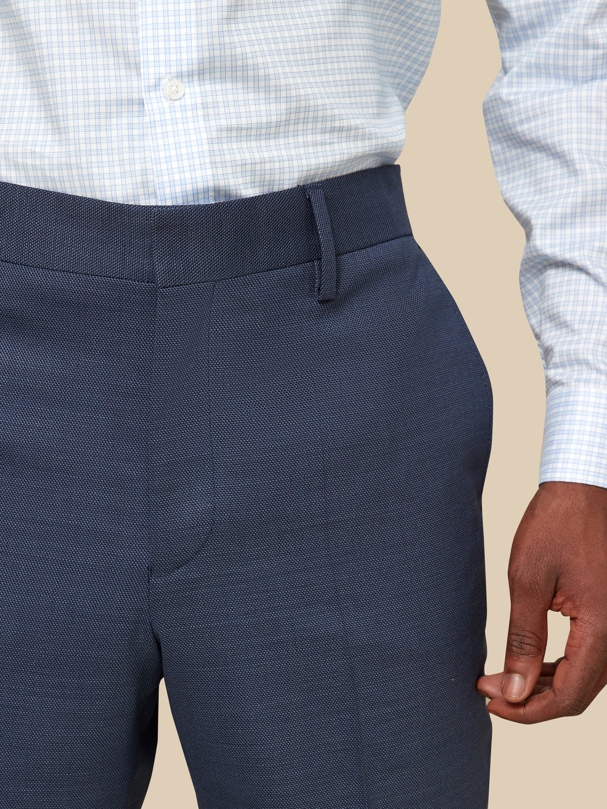 Men's suit trousers in textured fabric