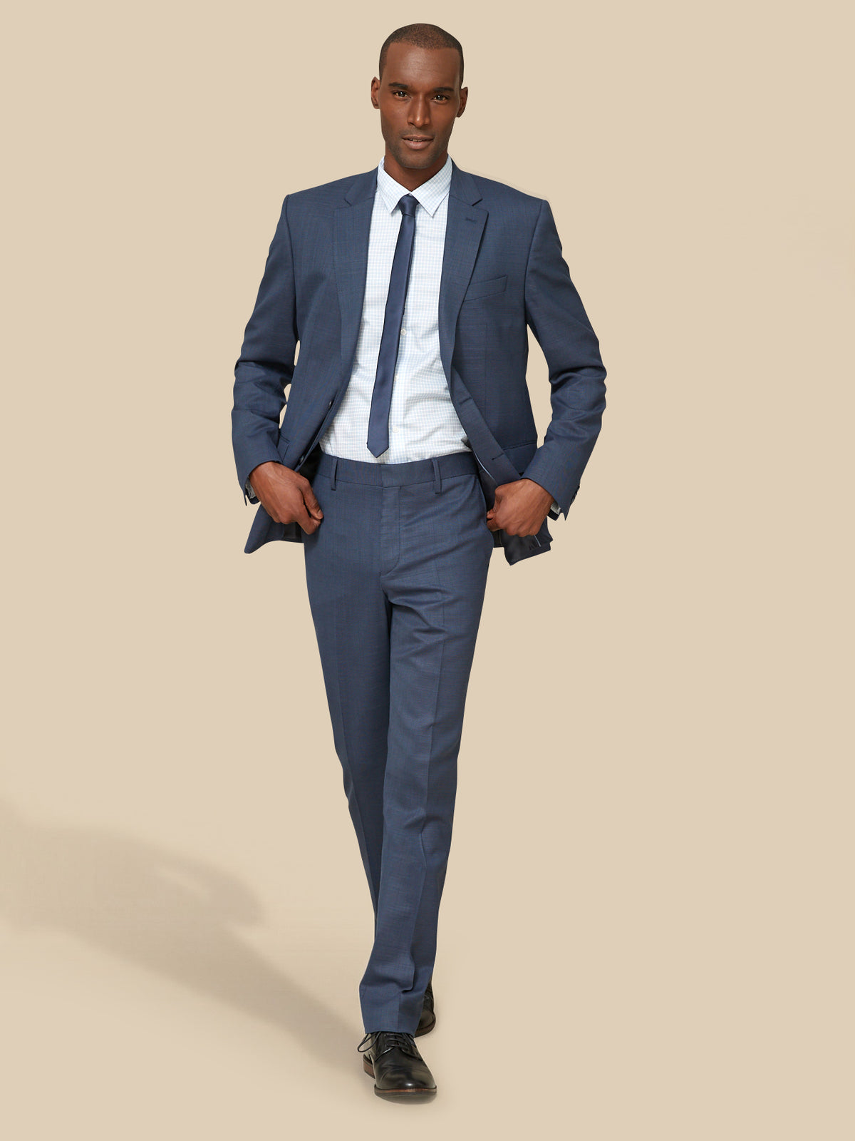 Men's suit trousers in textured fabric