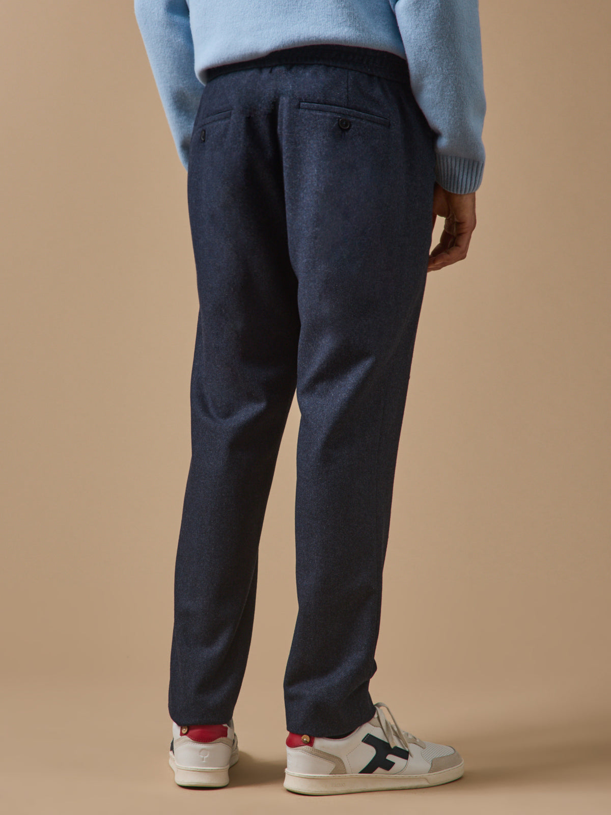 Pantalon taille élastiquée lainage homme