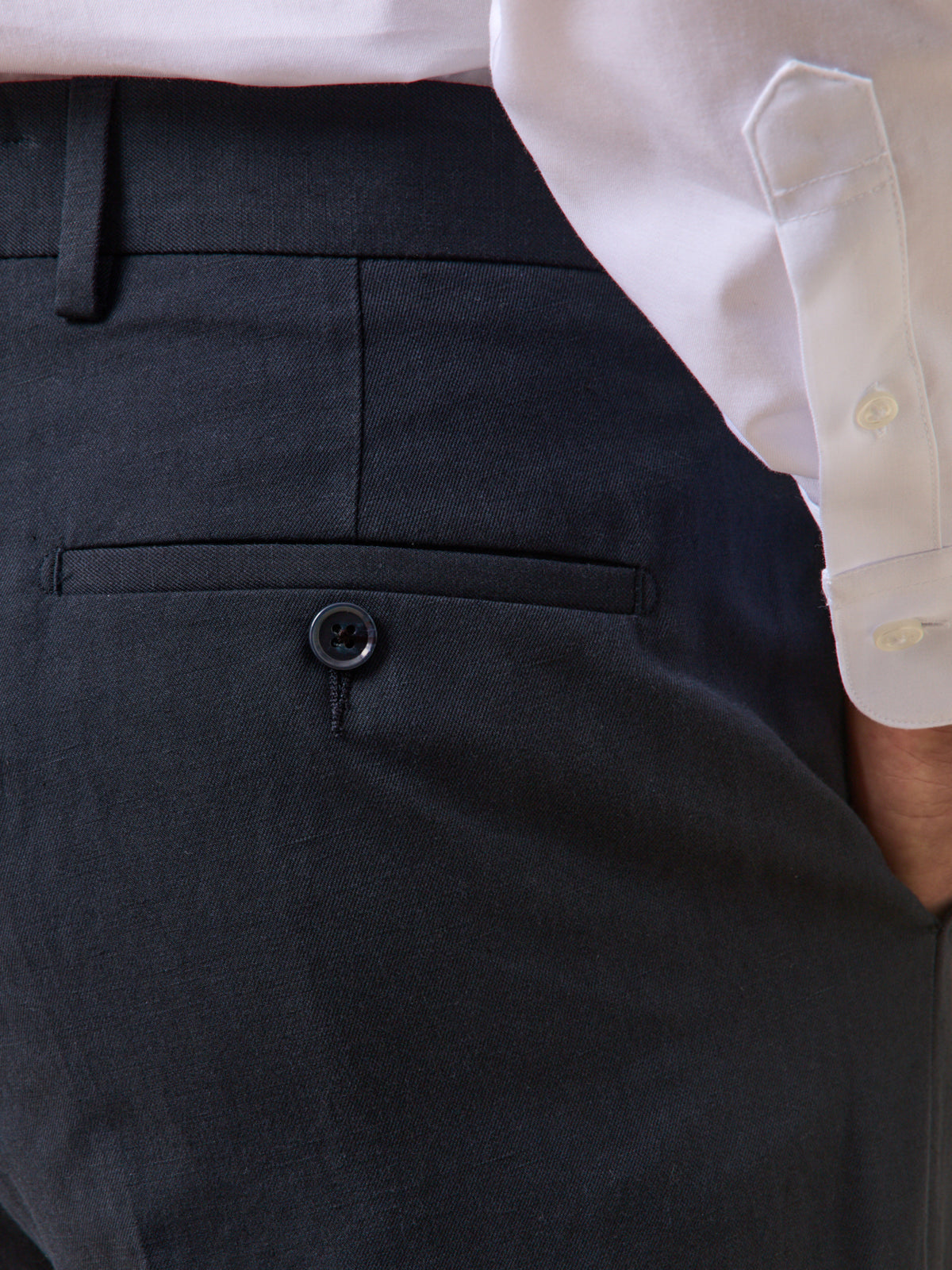 Men's cotton and linen suit trousers
