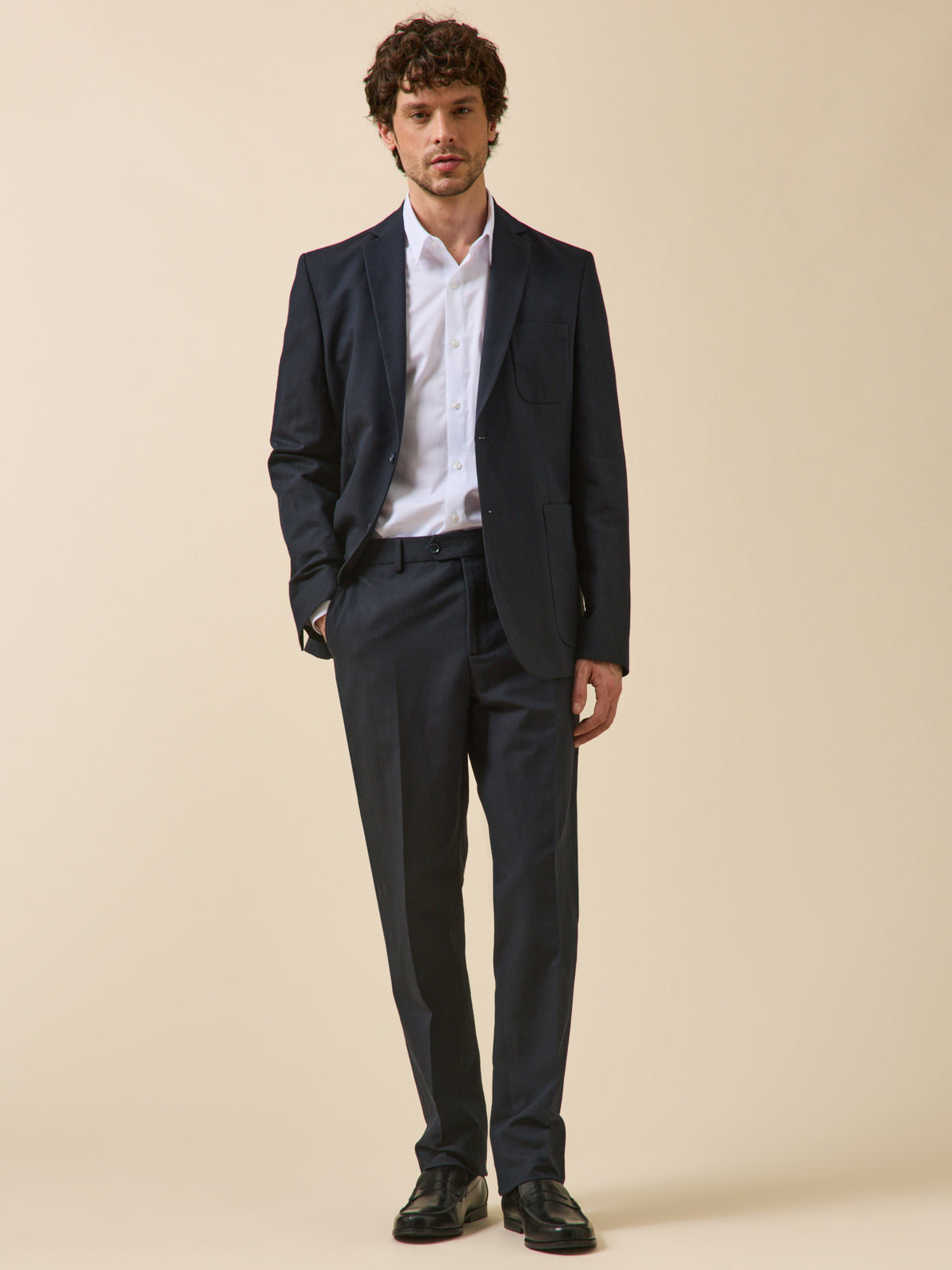 Men's cotton and linen suit trousers