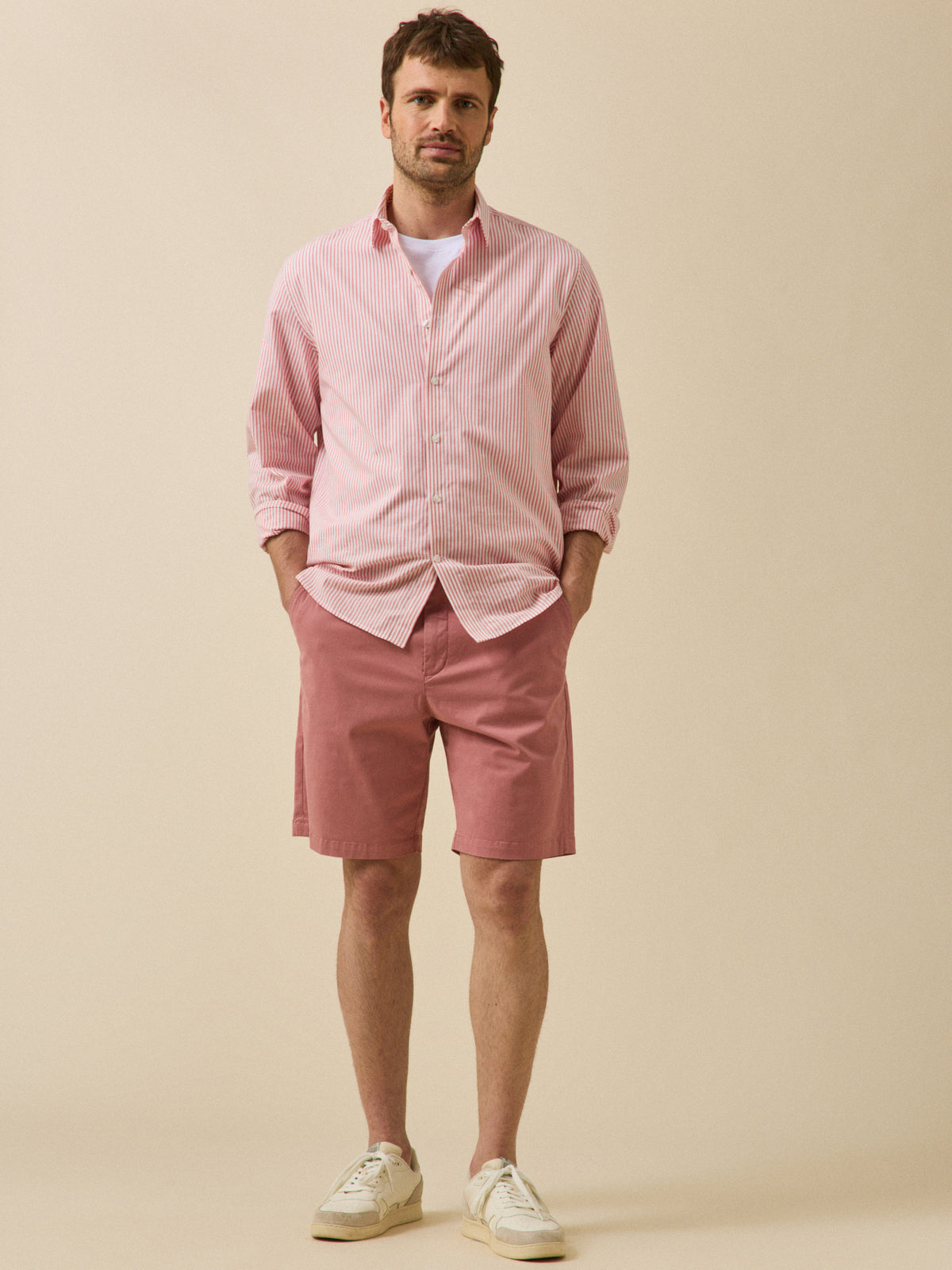 Bermuda chino homme coton stretch