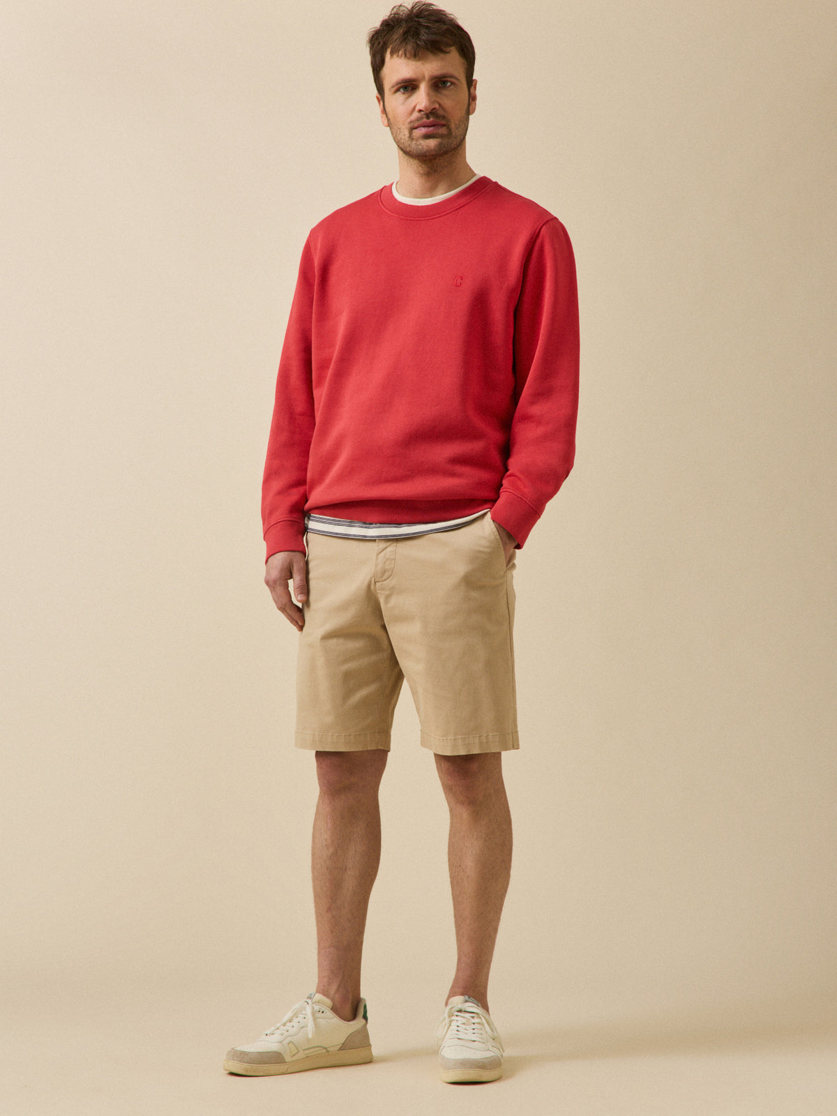Men's stretch cotton chino-style Bermuda shorts