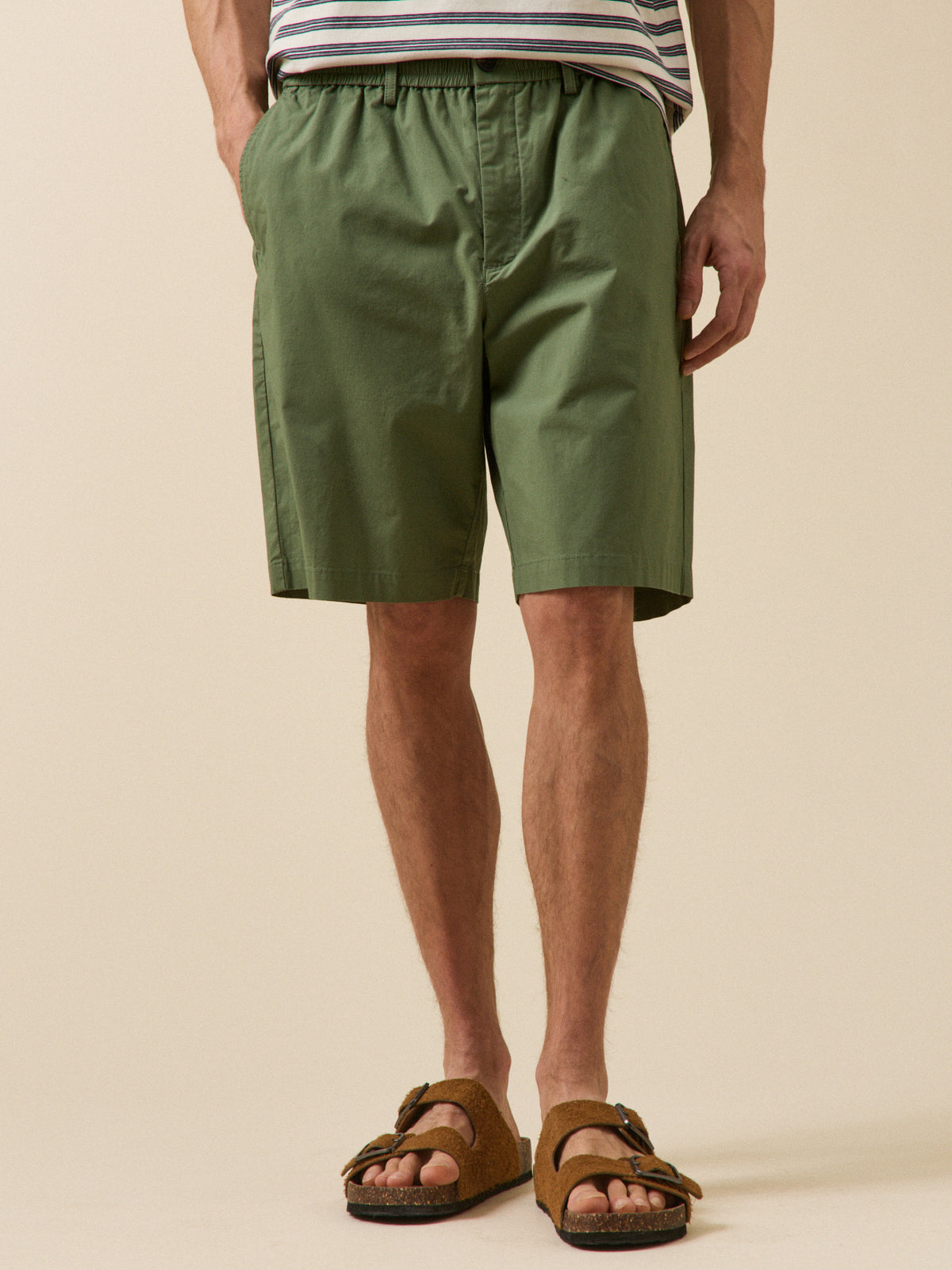 Bermuda taille élastiquée popeline craquante homme