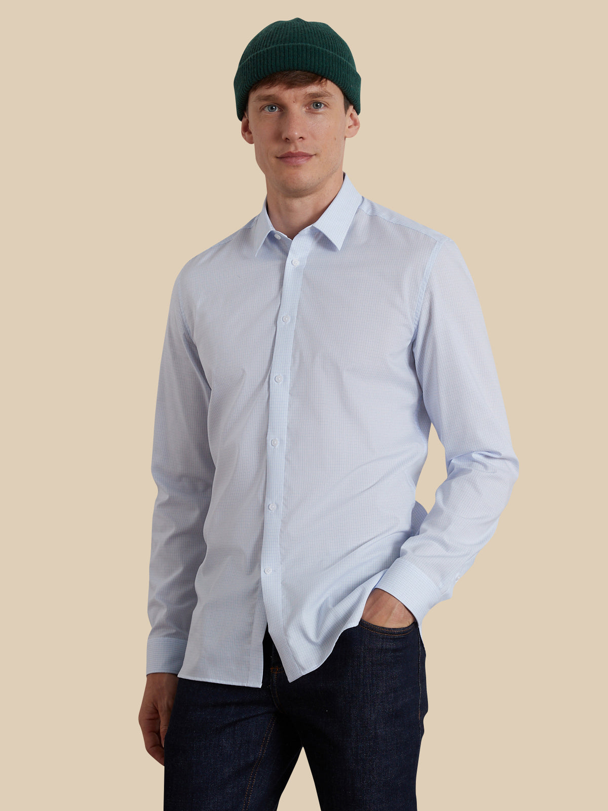 Men's Slim Fit mini check shirt