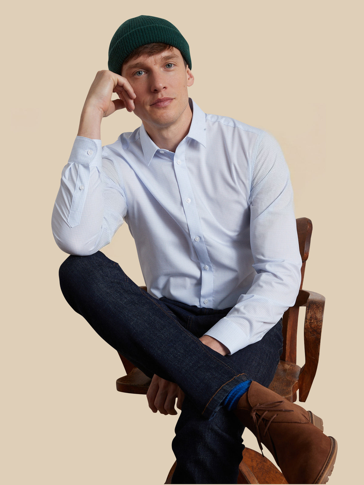 Men's Slim Fit mini check shirt