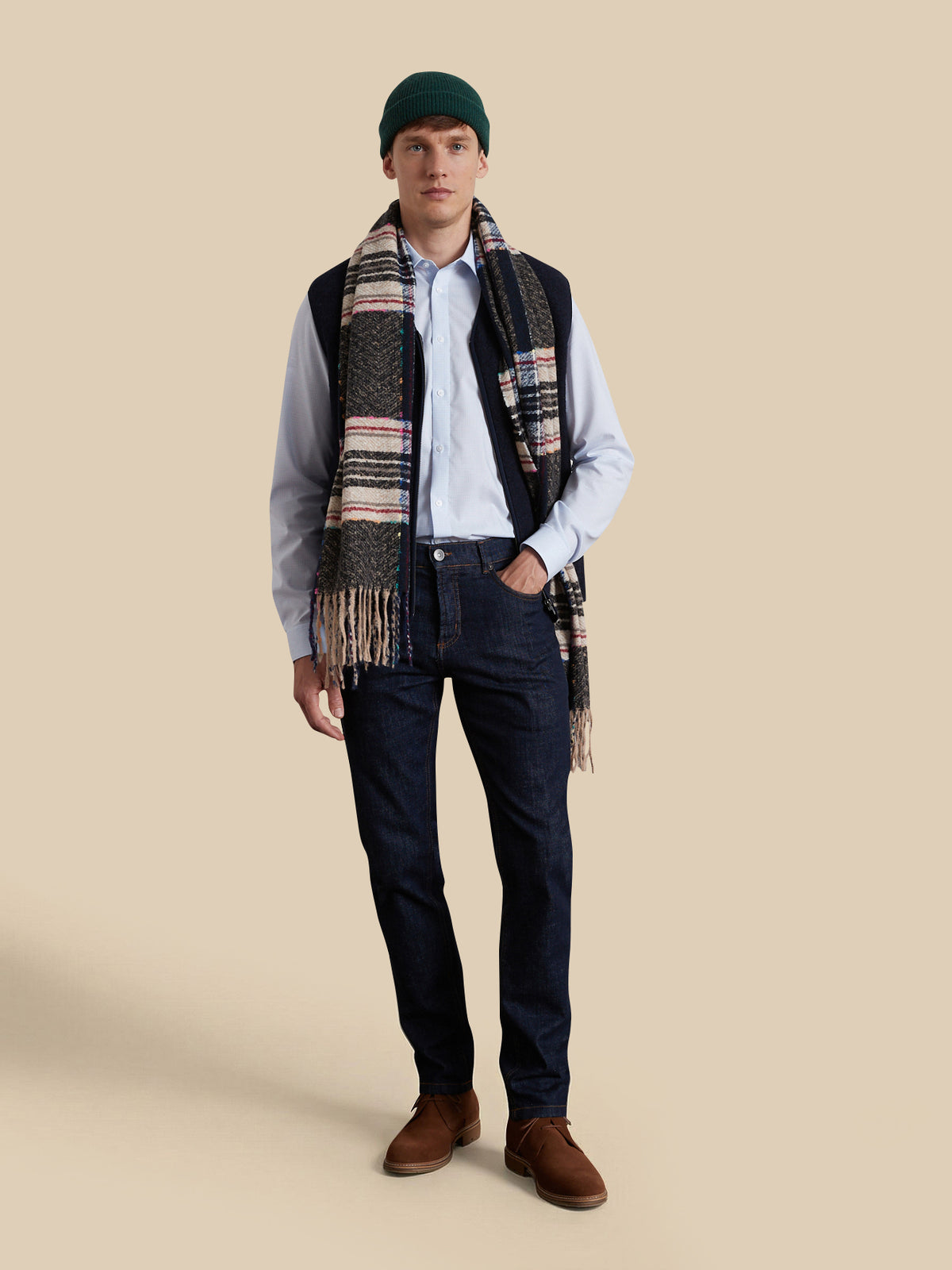 Men's Slim Fit mini check shirt