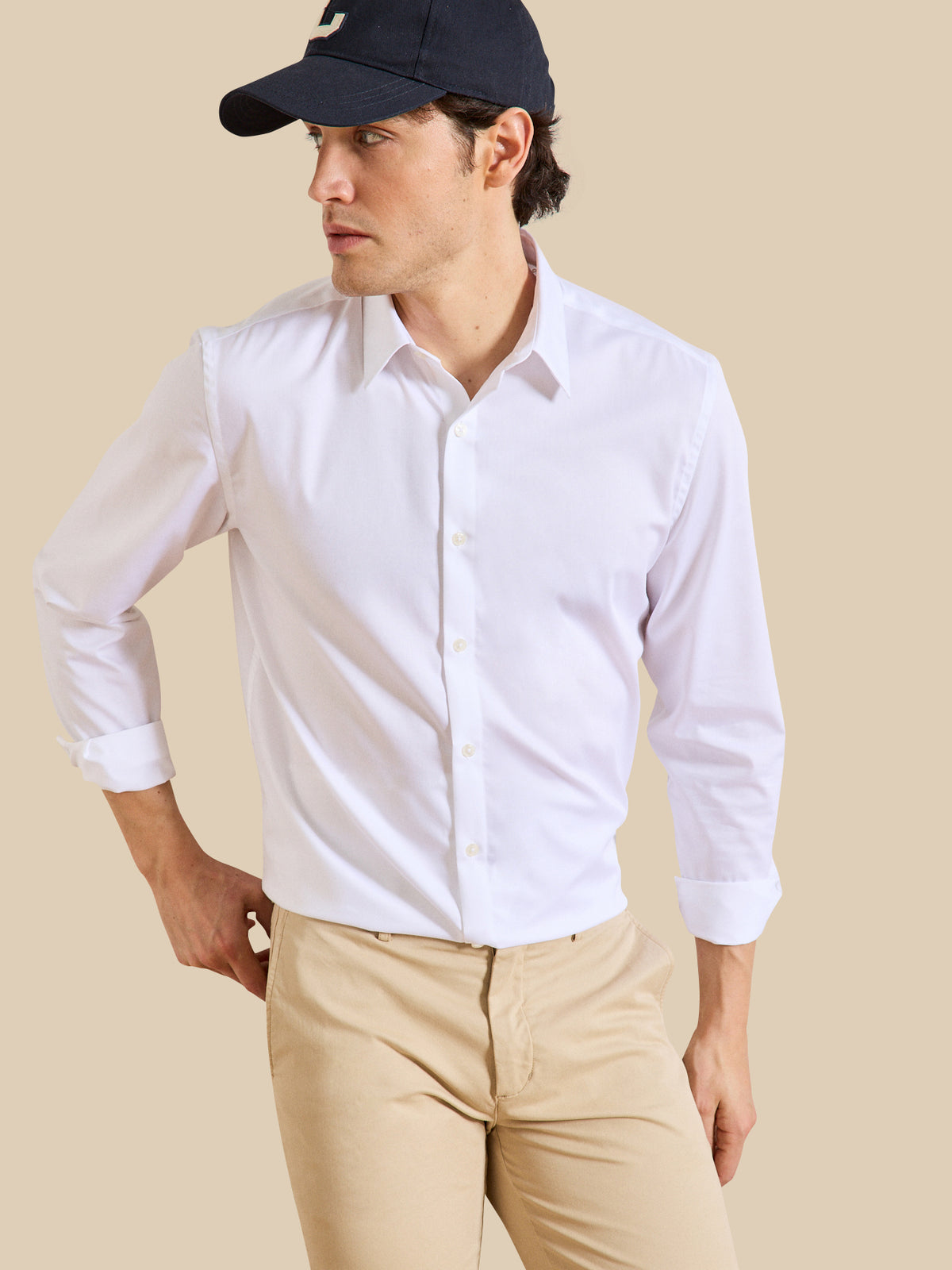 Chemise unie coton twill Regular Fit homme non iron