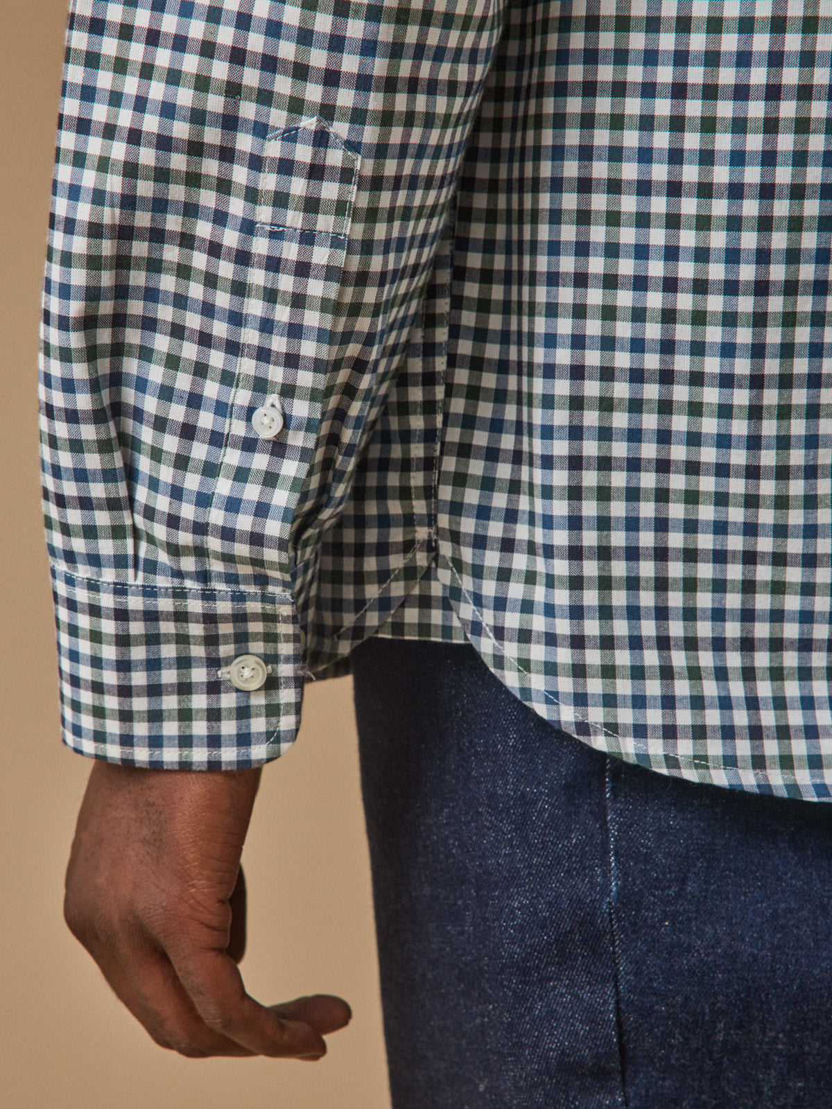Chemise oxford carreaux homme coupe contemporaine