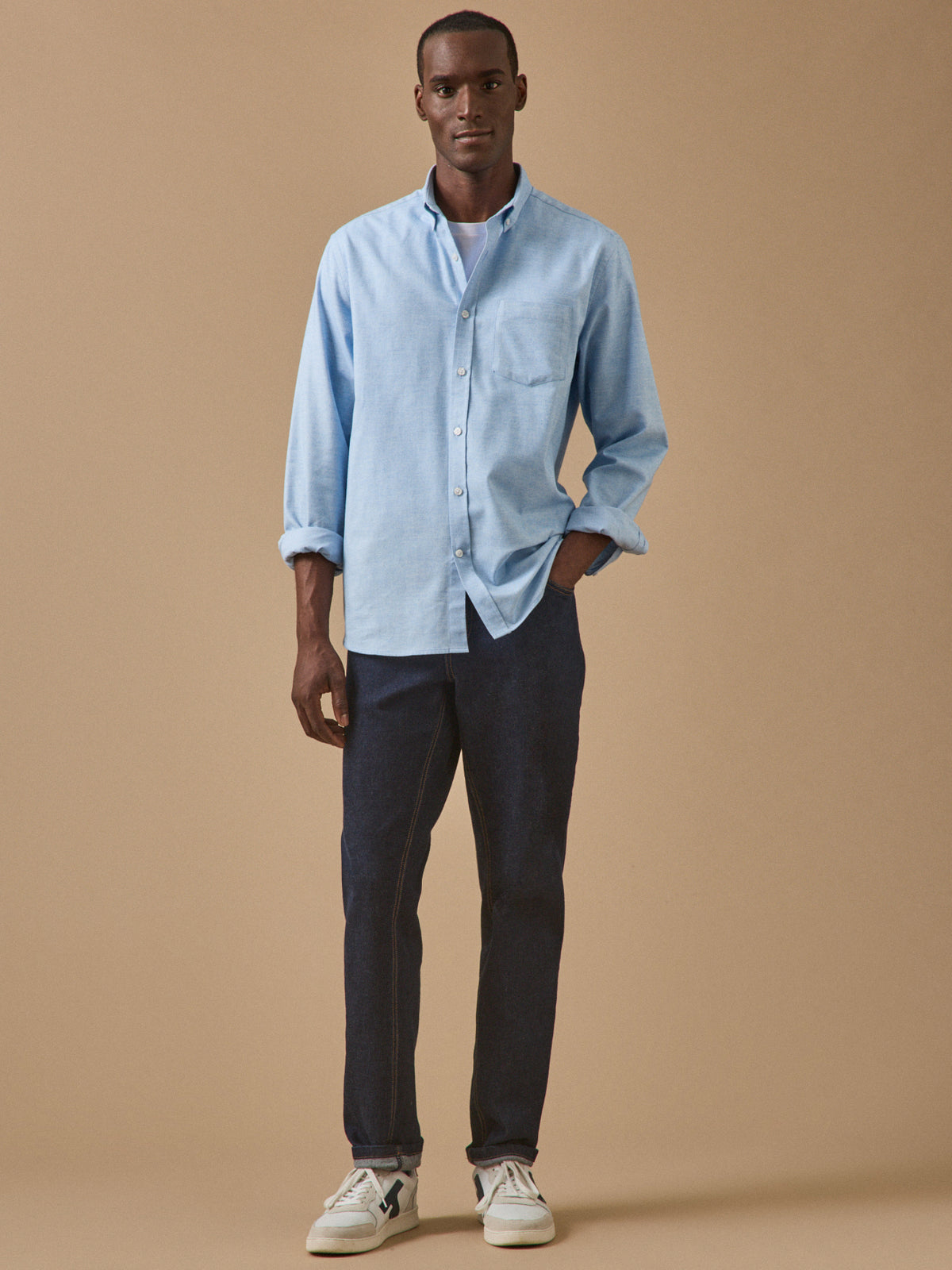 Men's flannel shirt with contemporary classic fit