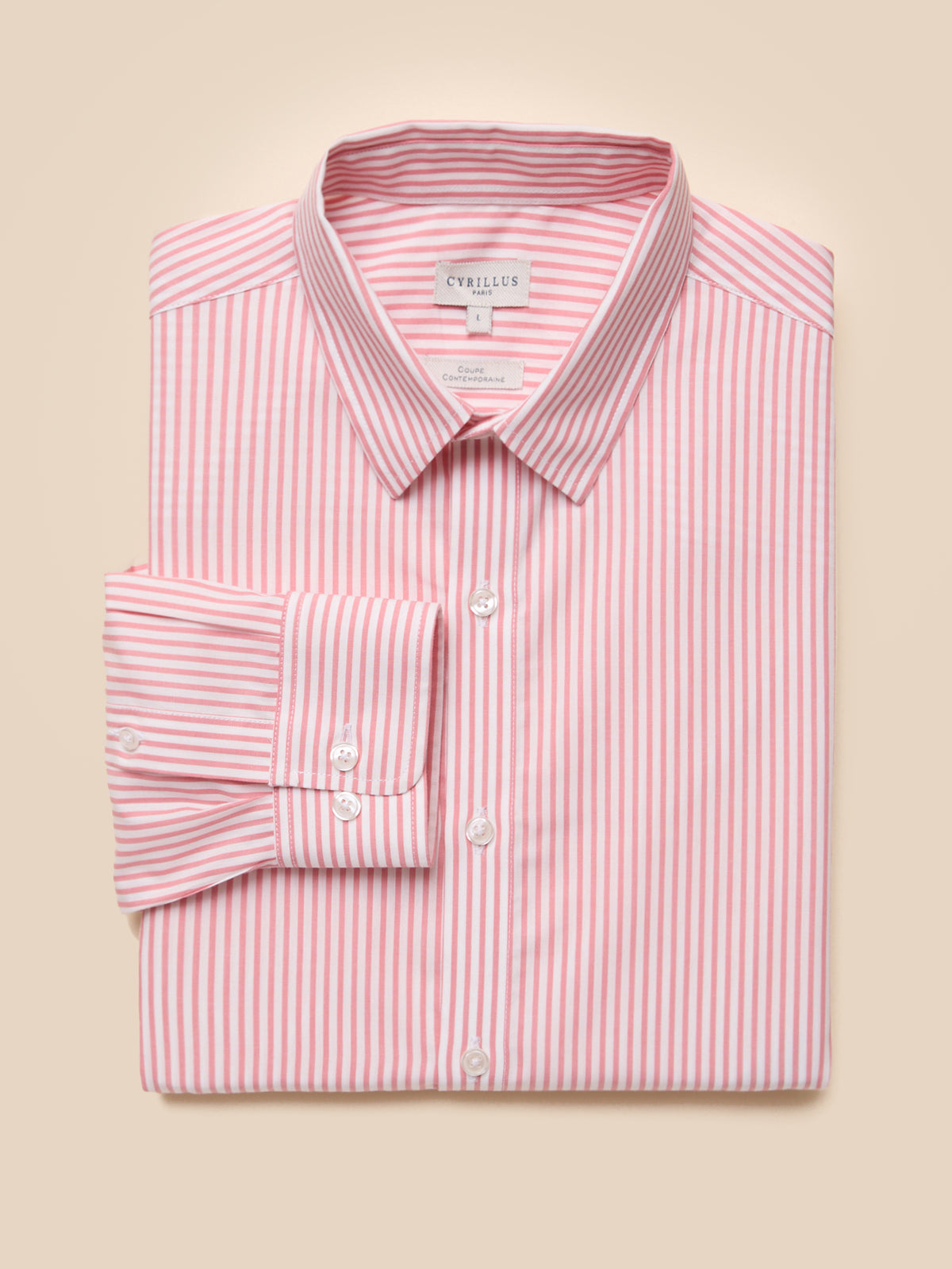 Men's striped shirt with contemporary fit