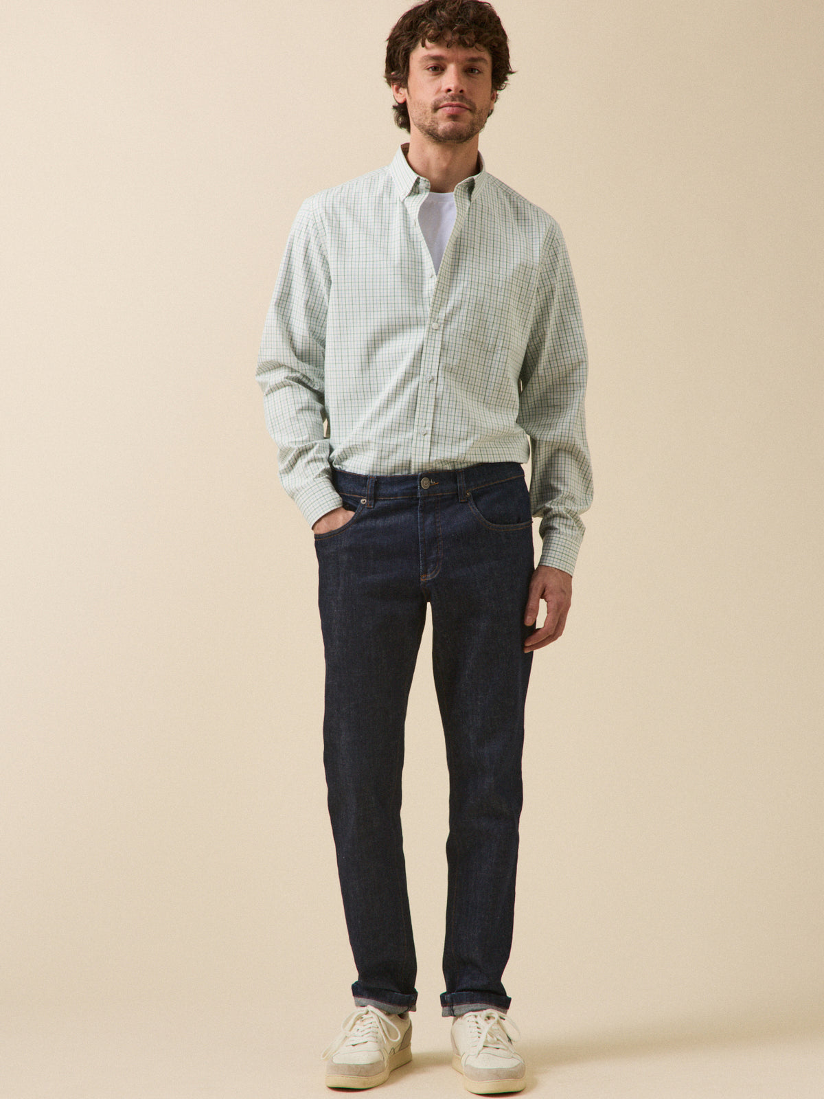 Chemise carreaux Tattersall homme coupe contemporaine