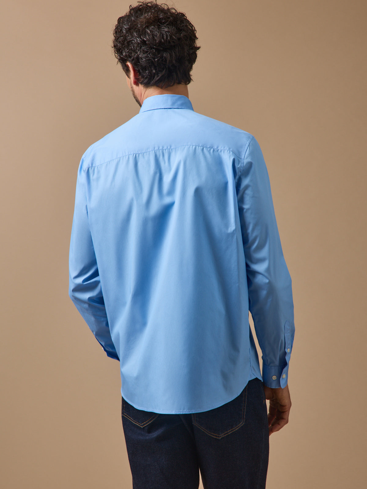 Chemise popeline unie homme - coupe contemporaine