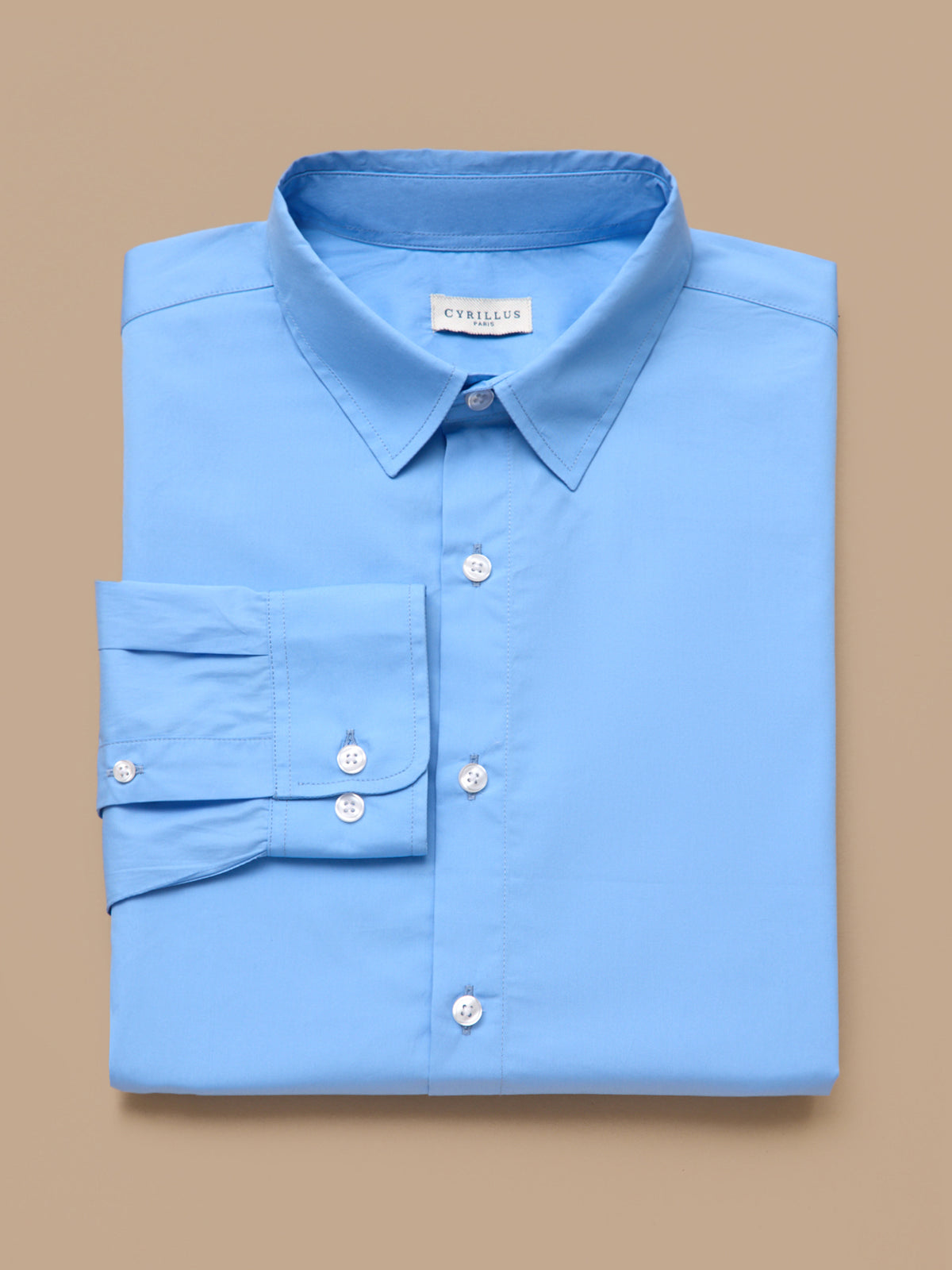 Chemise popeline unie homme - coupe contemporaine