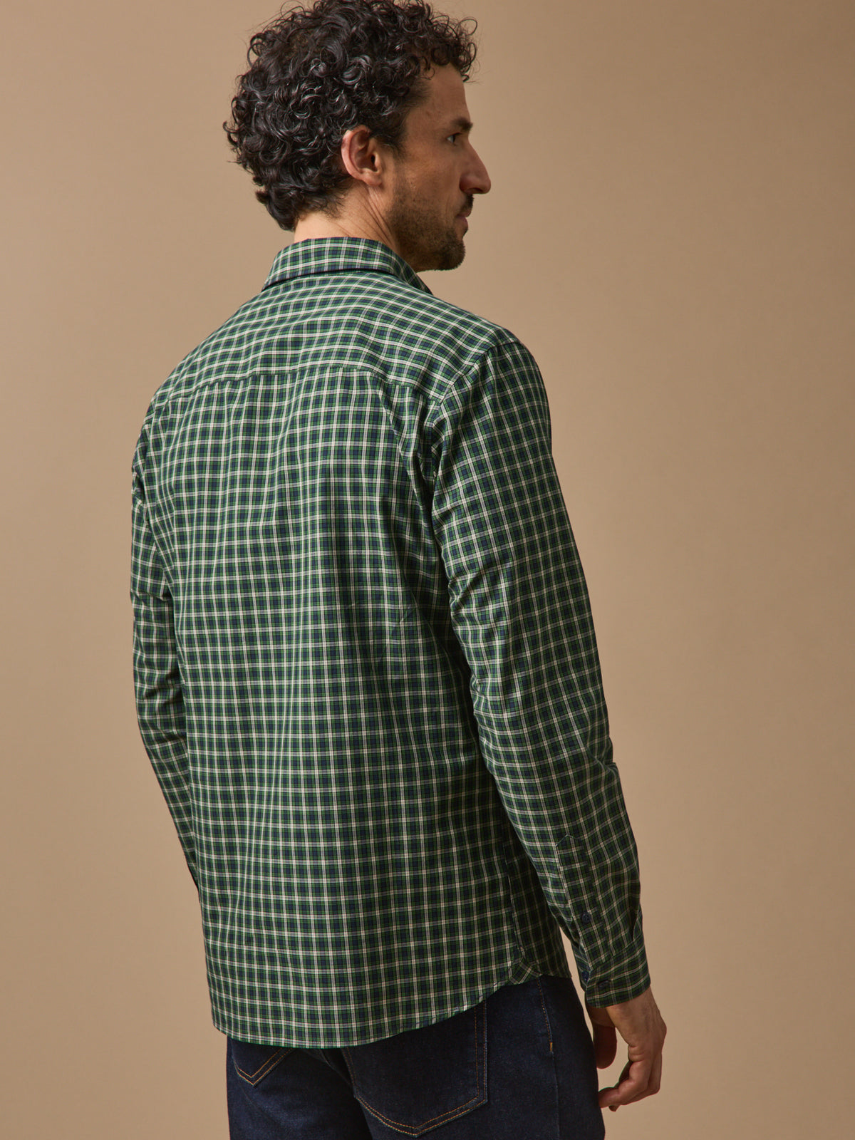 Men's checked poplin shirt - fitted