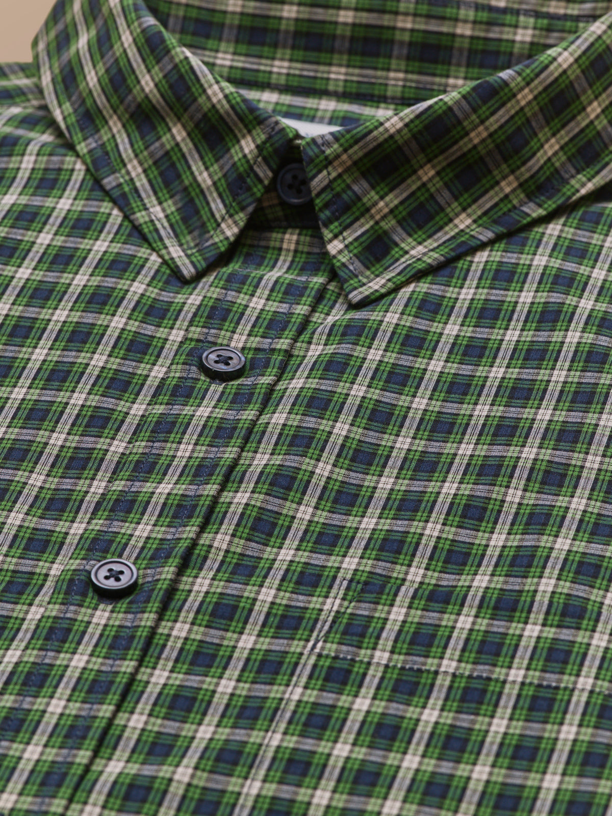 Men's checked poplin shirt - fitted