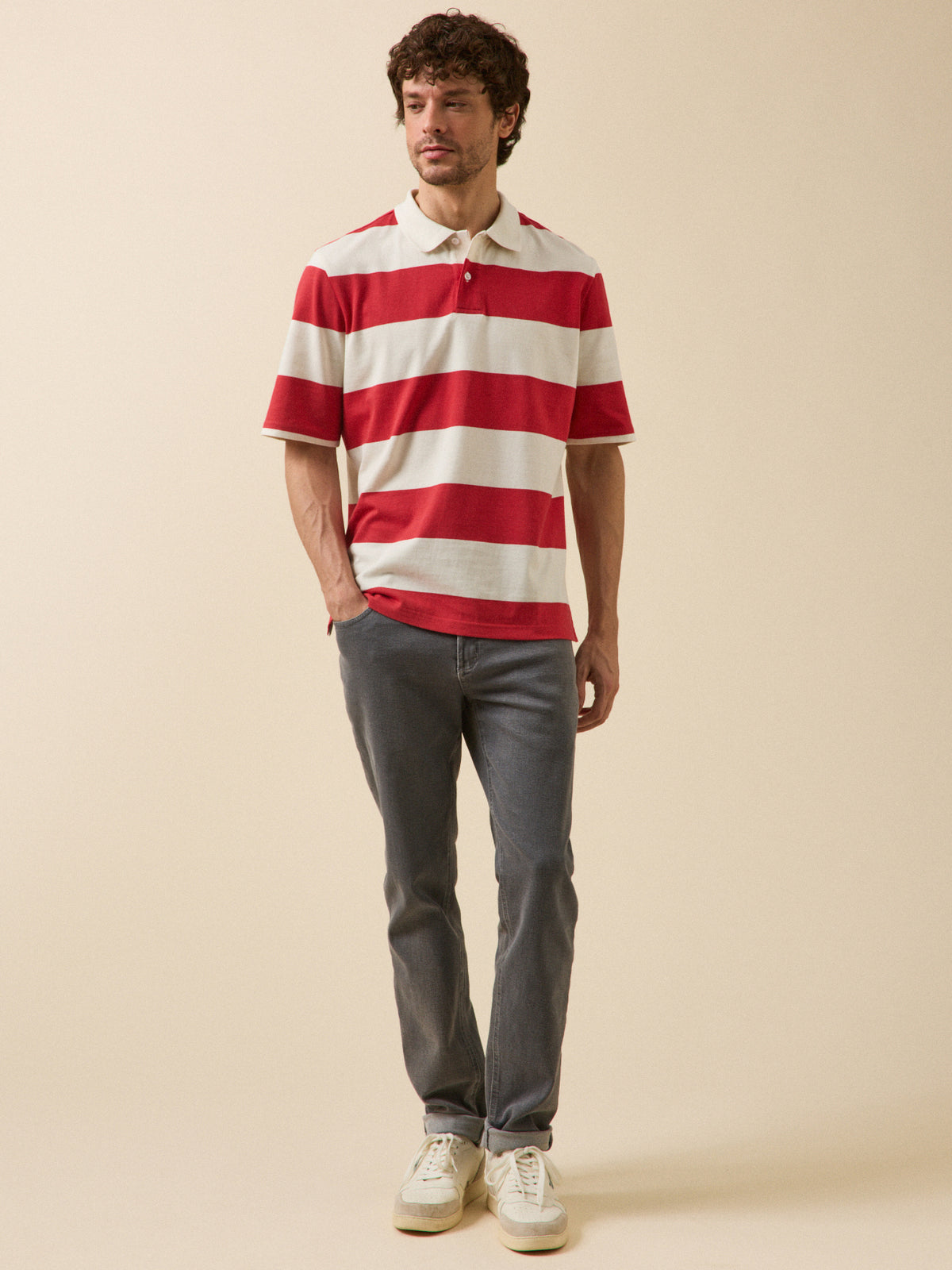 Polo rayé homme coton biologique