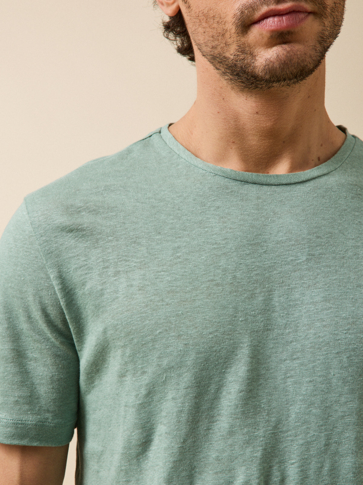 T-shirt lin homme col rond