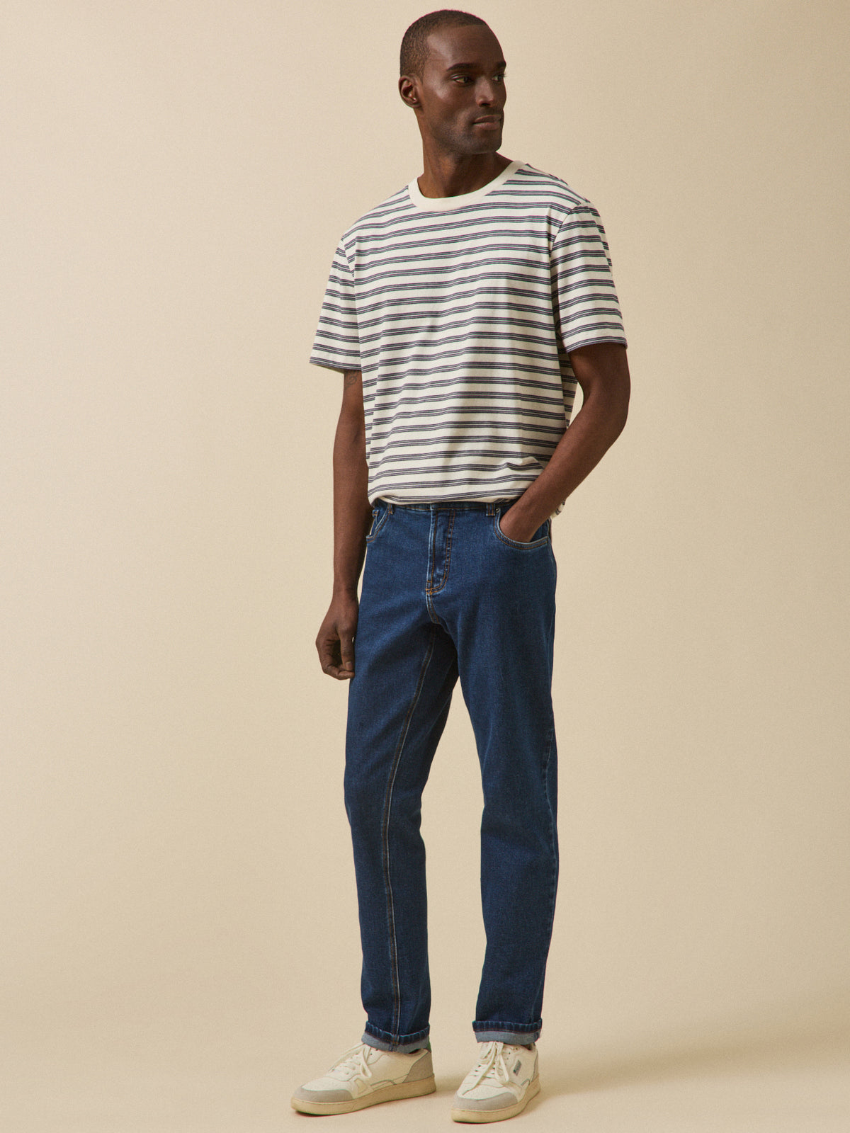 Men's striped organic cotton T-shirt
