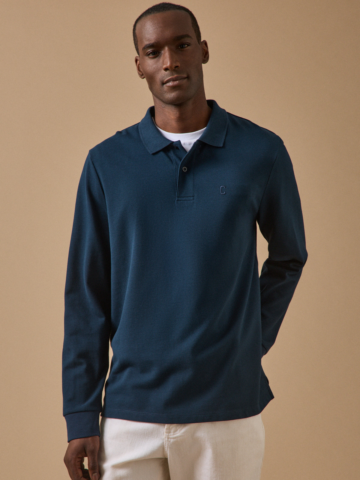 Men's piqué knit organic cotton polo shirt