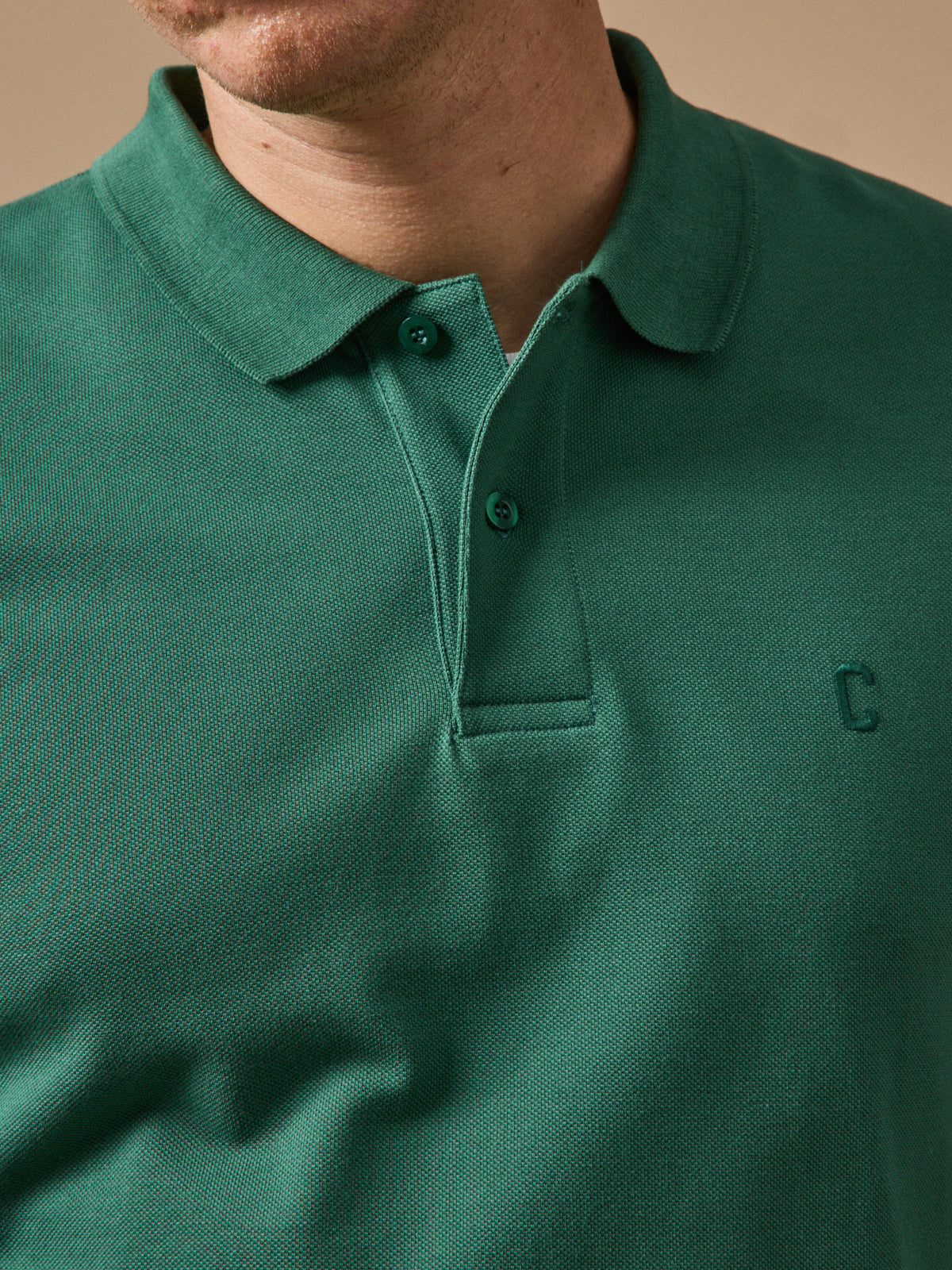 Men's piqué knit organic cotton polo shirt
