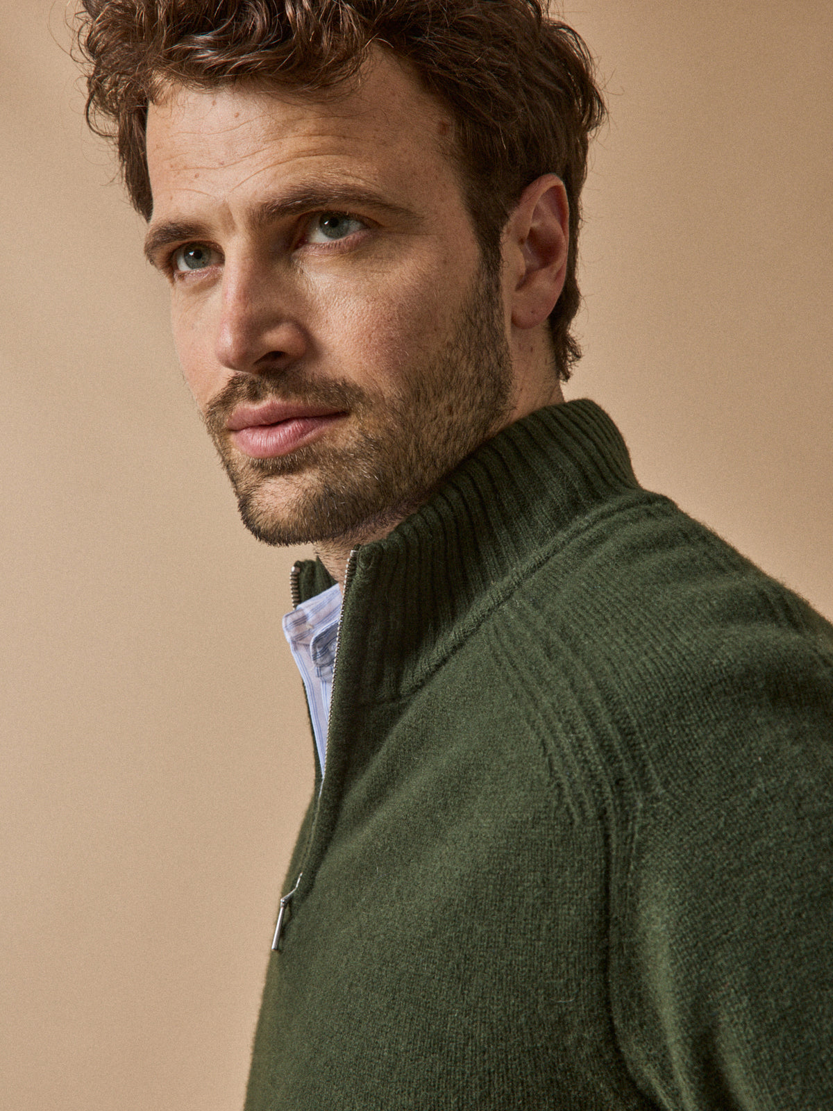Pull col montant zippé homme