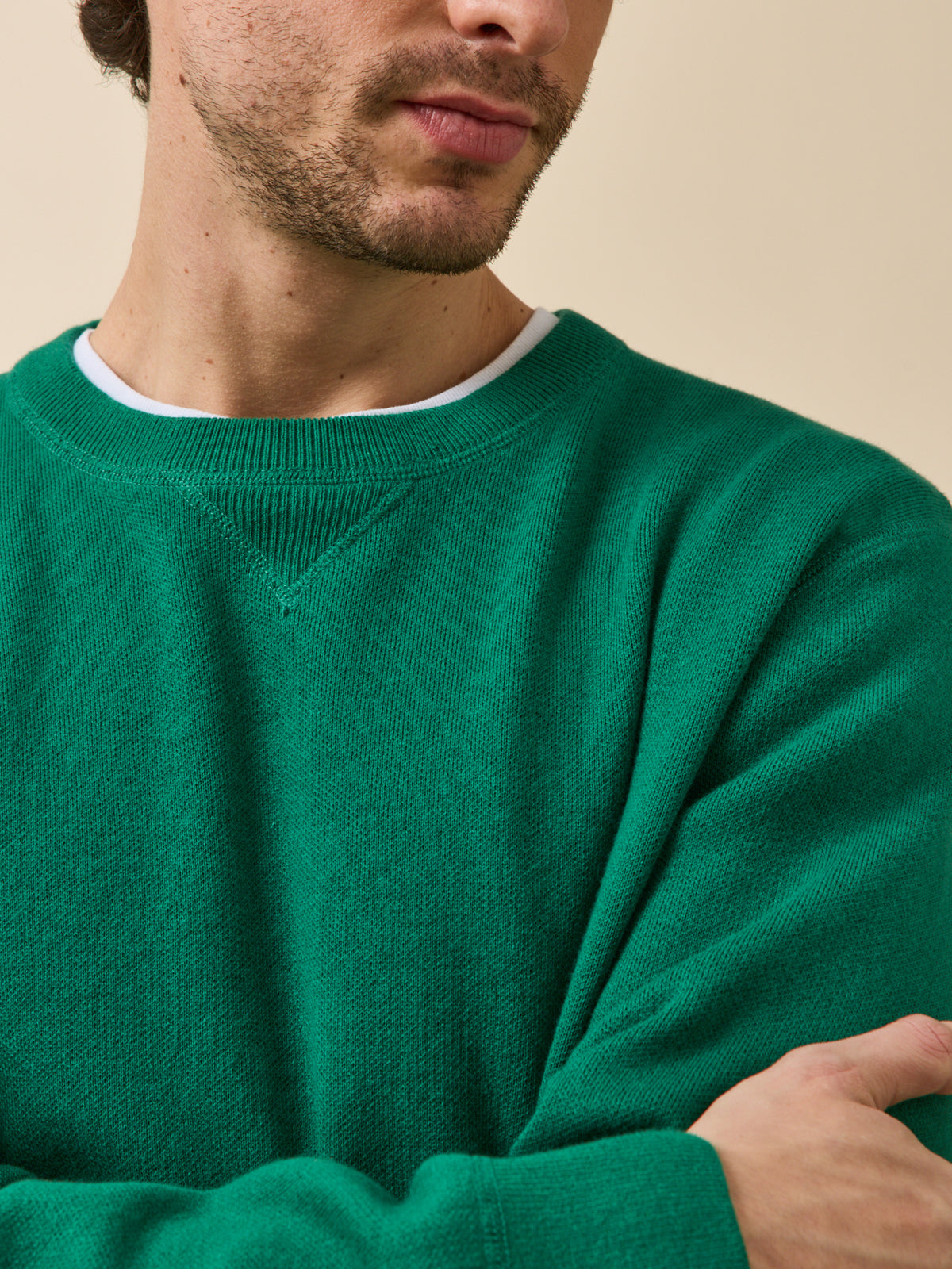 Pull effet sweat homme coton cachemire
