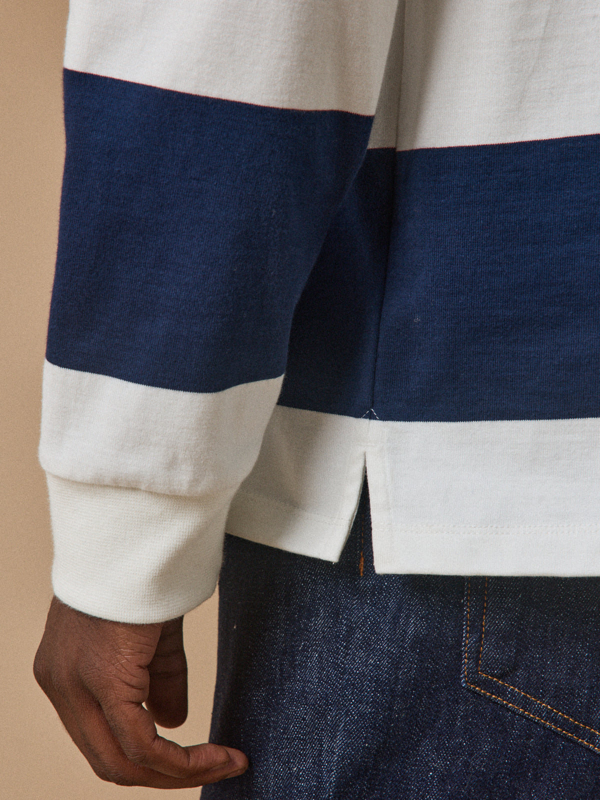 Men's striped organic cotton polo shirt