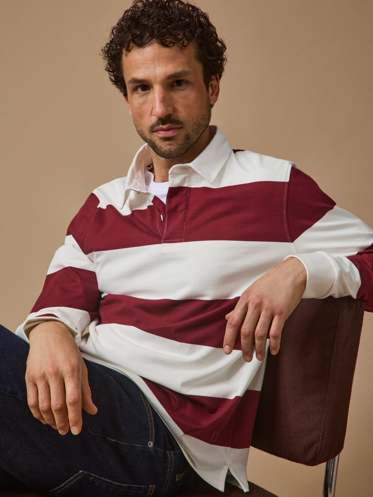 Polo rayé homme coton biologique