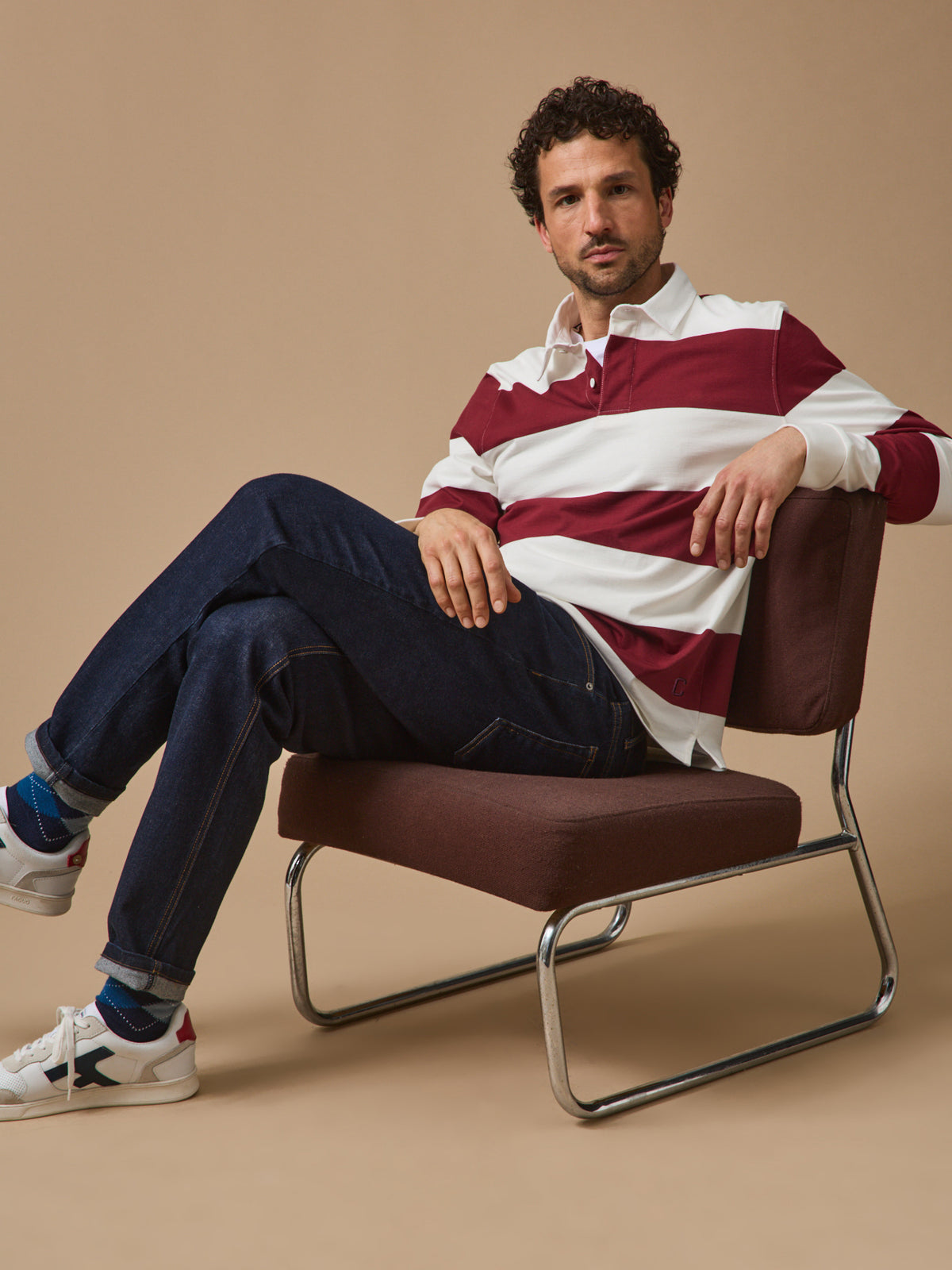 Polo rayé homme coton biologique