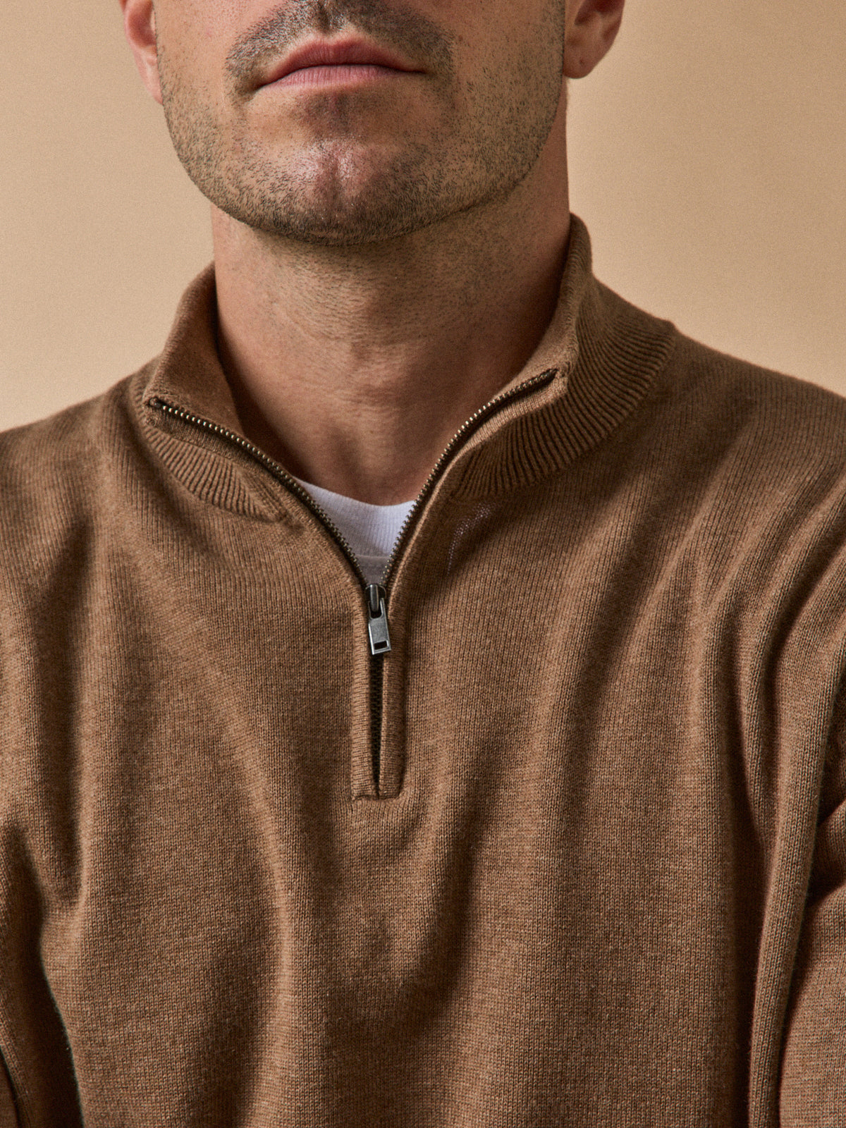 Pull col montant homme coton biologique et cachemire