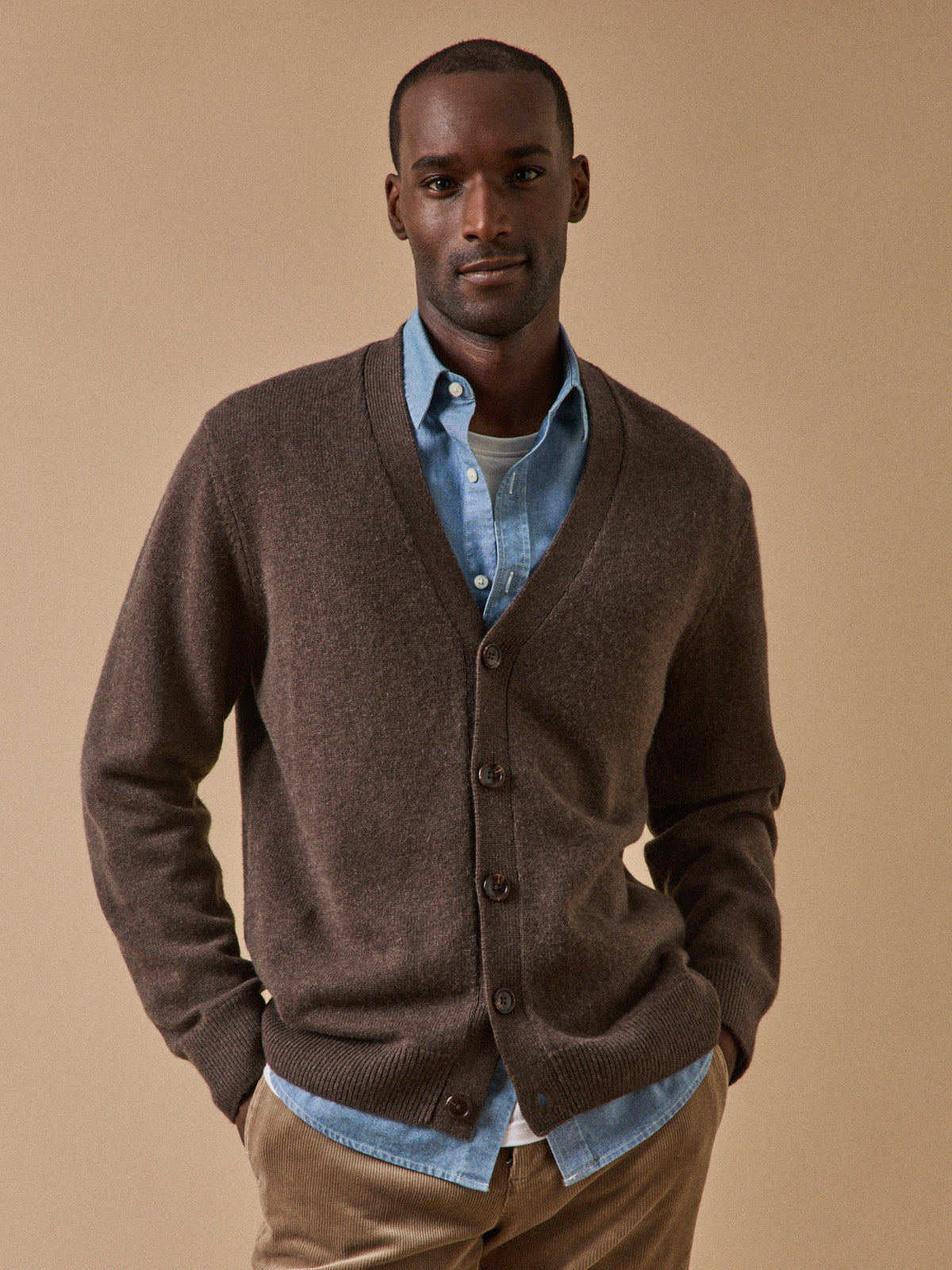 Gilet col V homme laine et cachemire