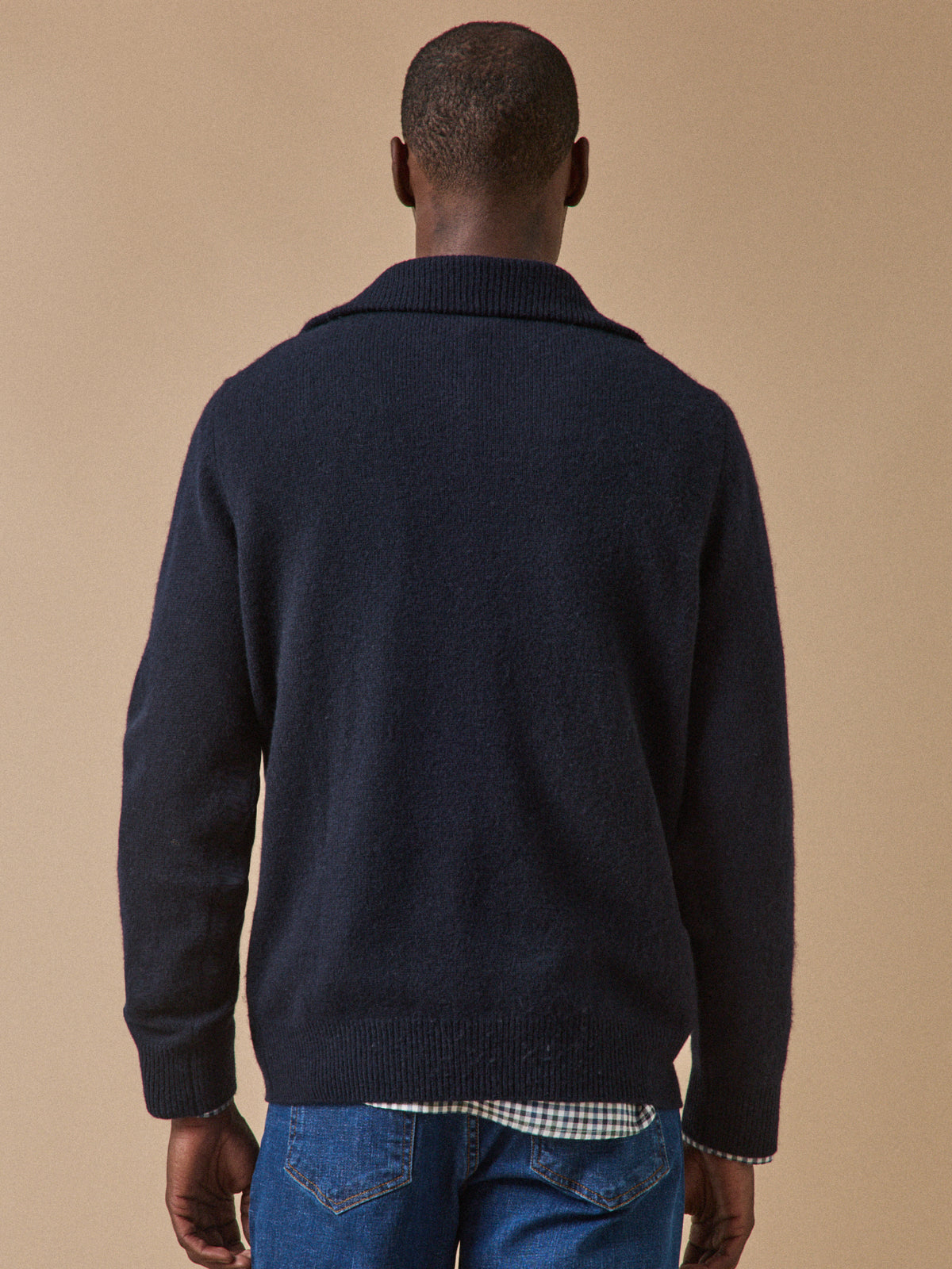 Men's merino wool sweater with high neckline
