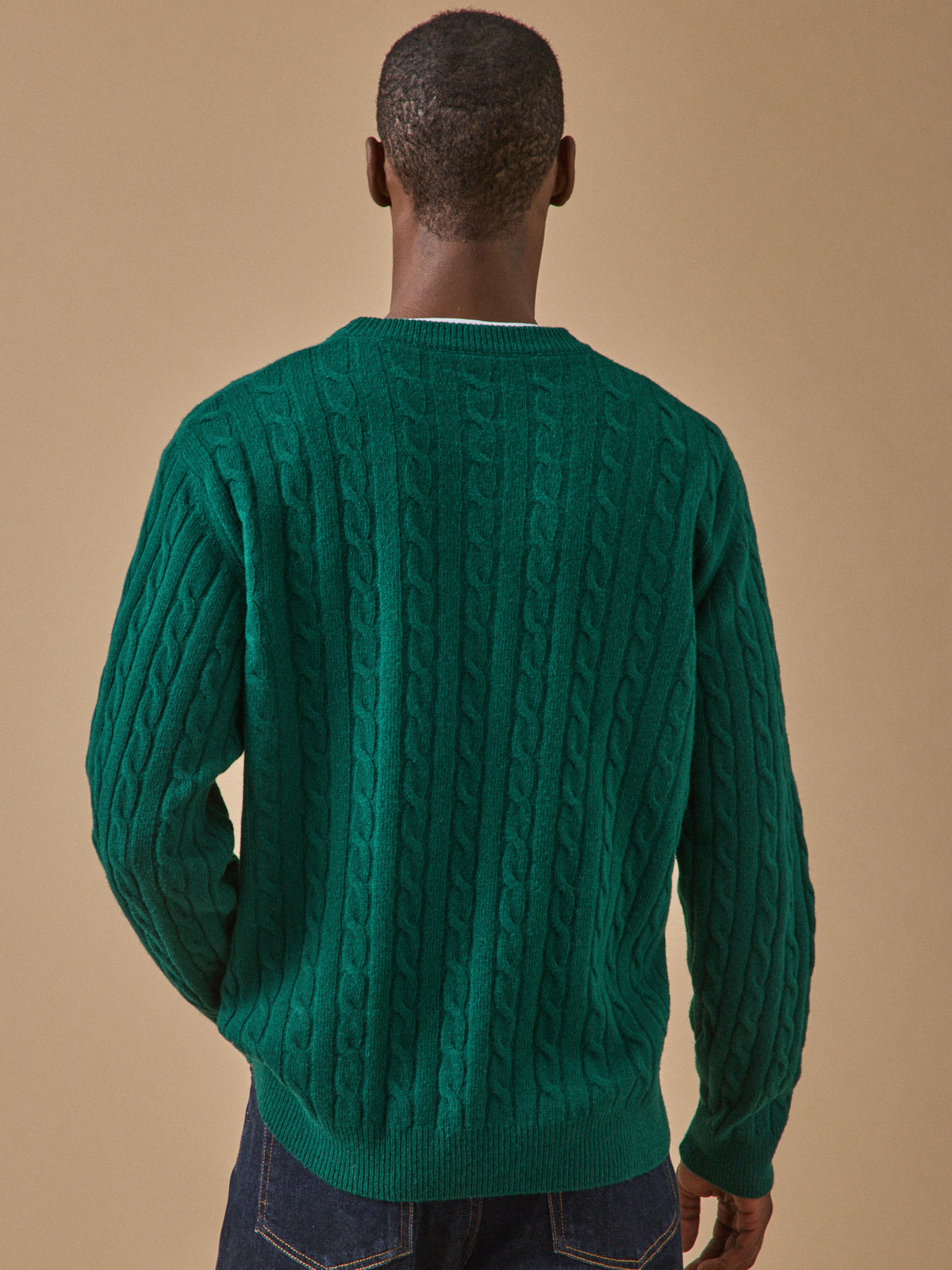 Pull torsades homme en laine