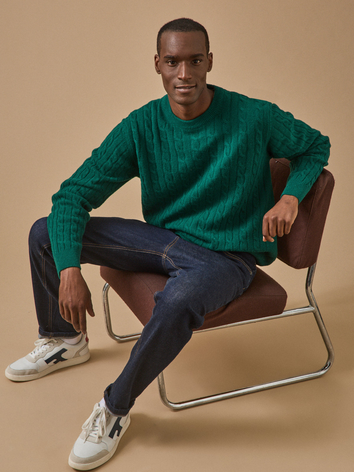 Pull torsades homme en laine