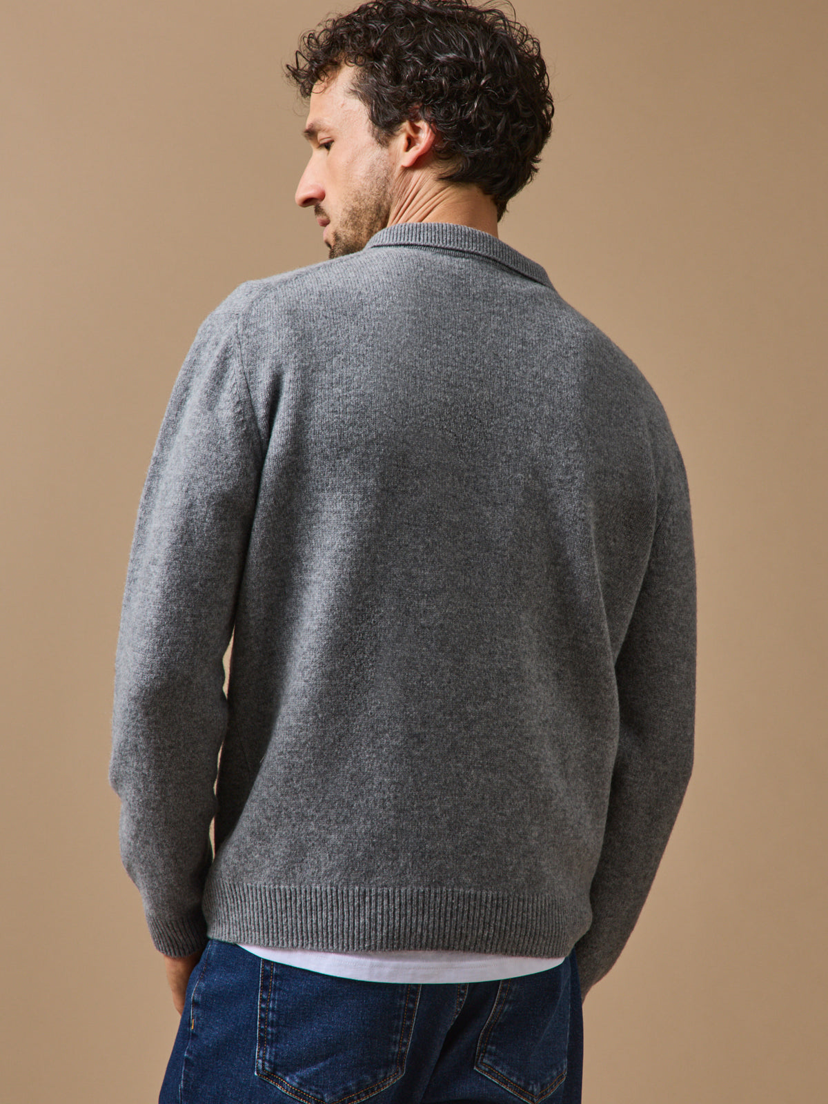 Pull col polo homme