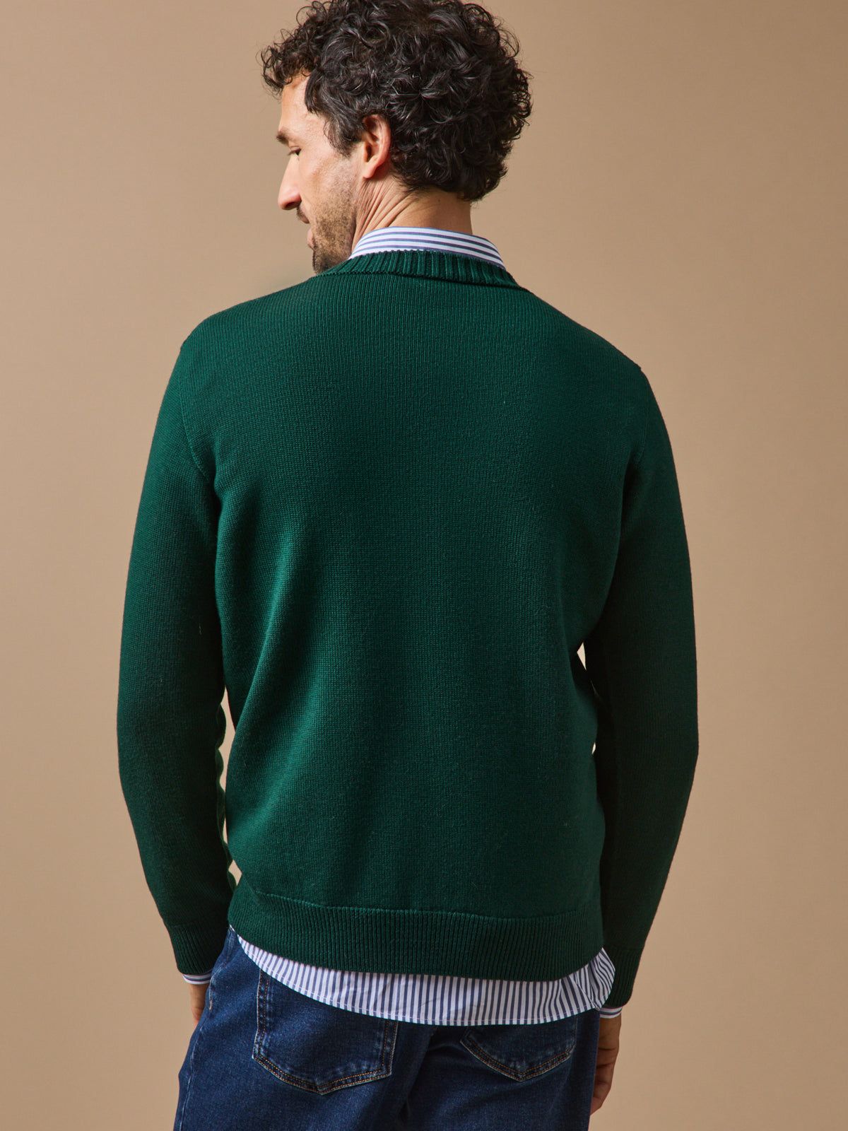 Pull laine mérinos Homme : Cyrillus X les 3 Tricoteurs