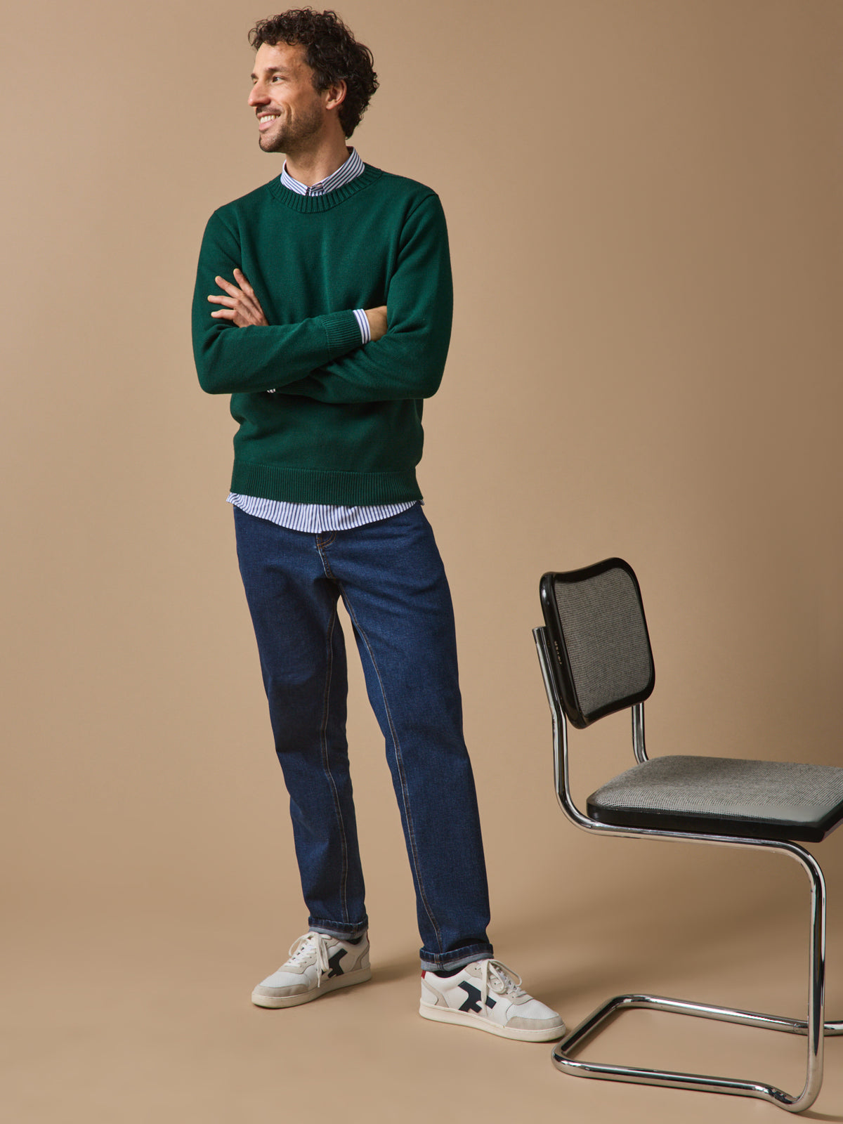 Pull laine mérinos Homme : Cyrillus X les 3 Tricoteurs