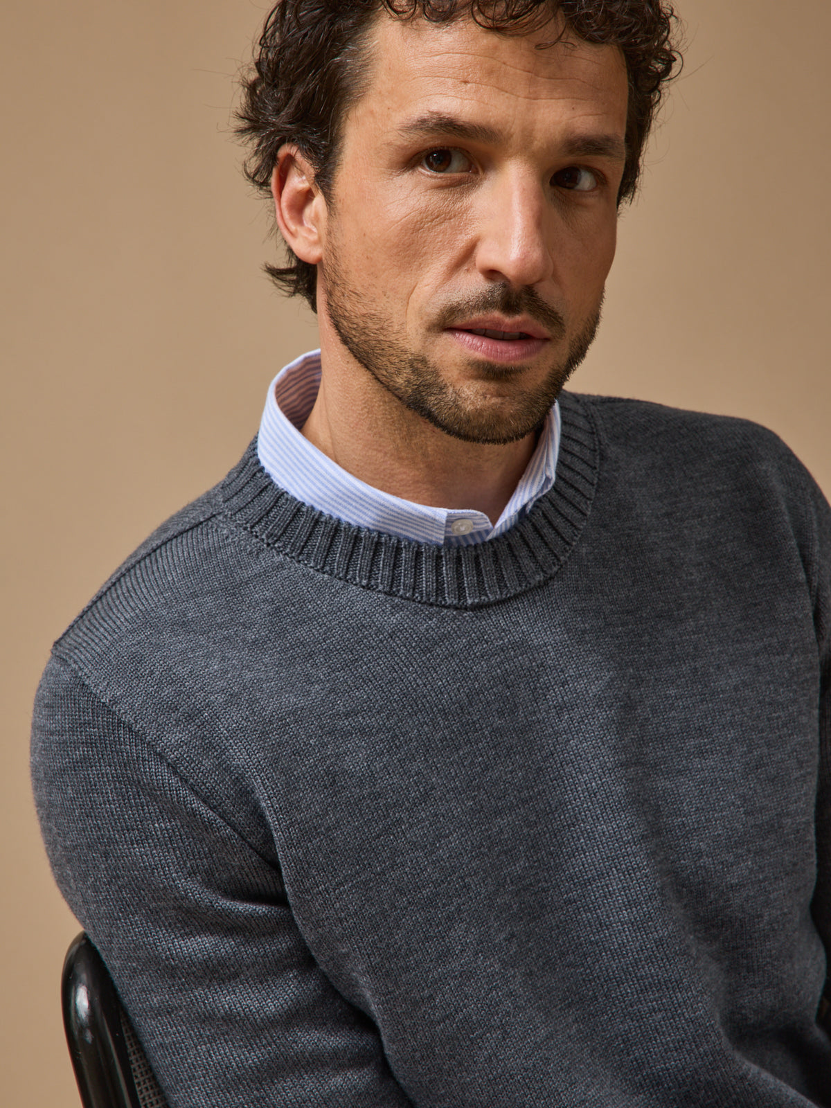 Pull laine mérinos Homme : Cyrillus X les 3 Tricoteurs