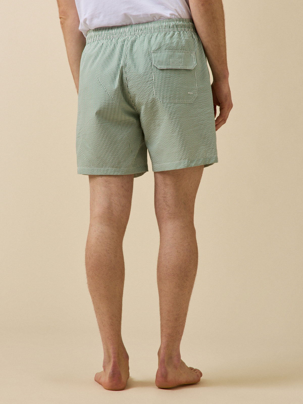 Men's striped seersucker swim shorts