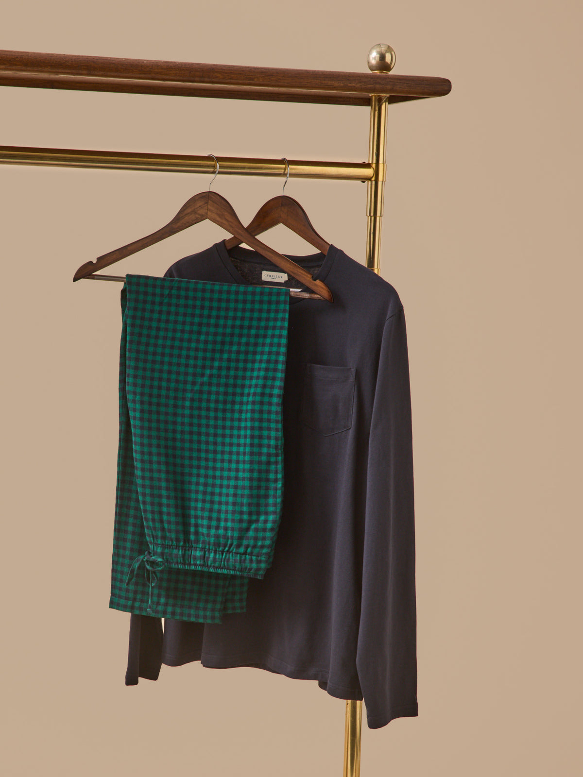 Men's dual-fabric pyjamas