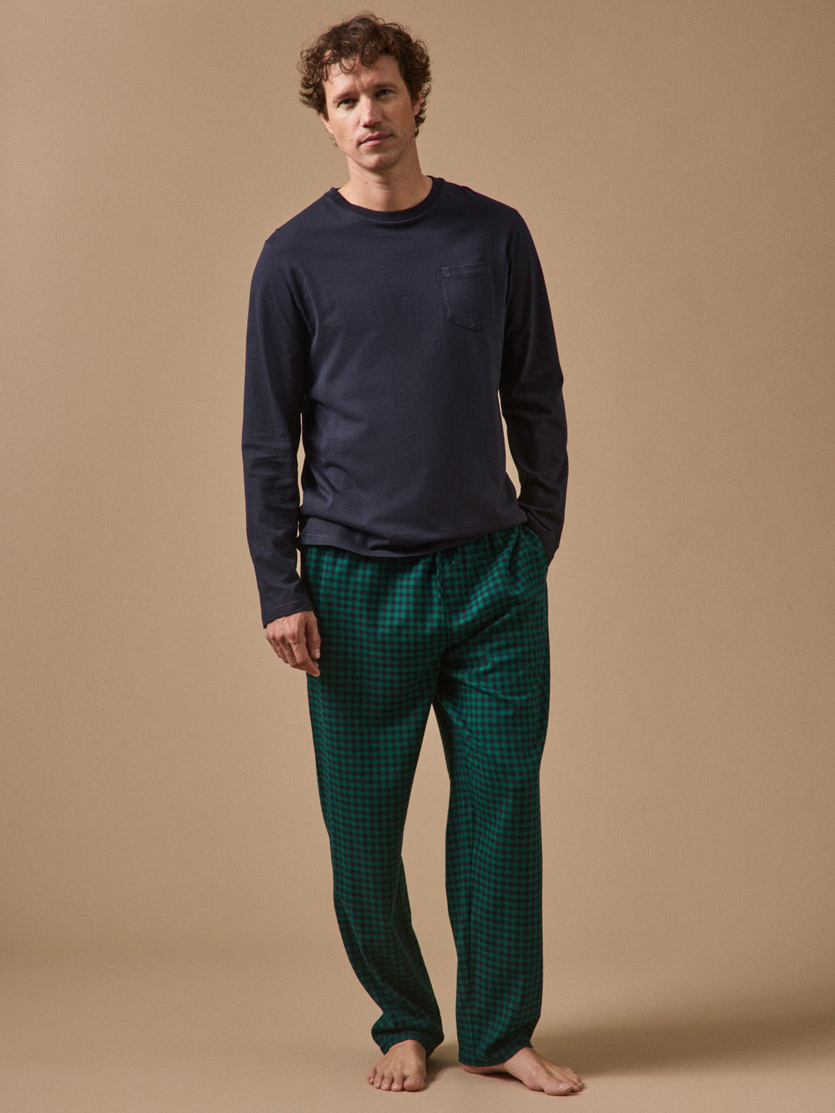 Men's dual-fabric pyjamas