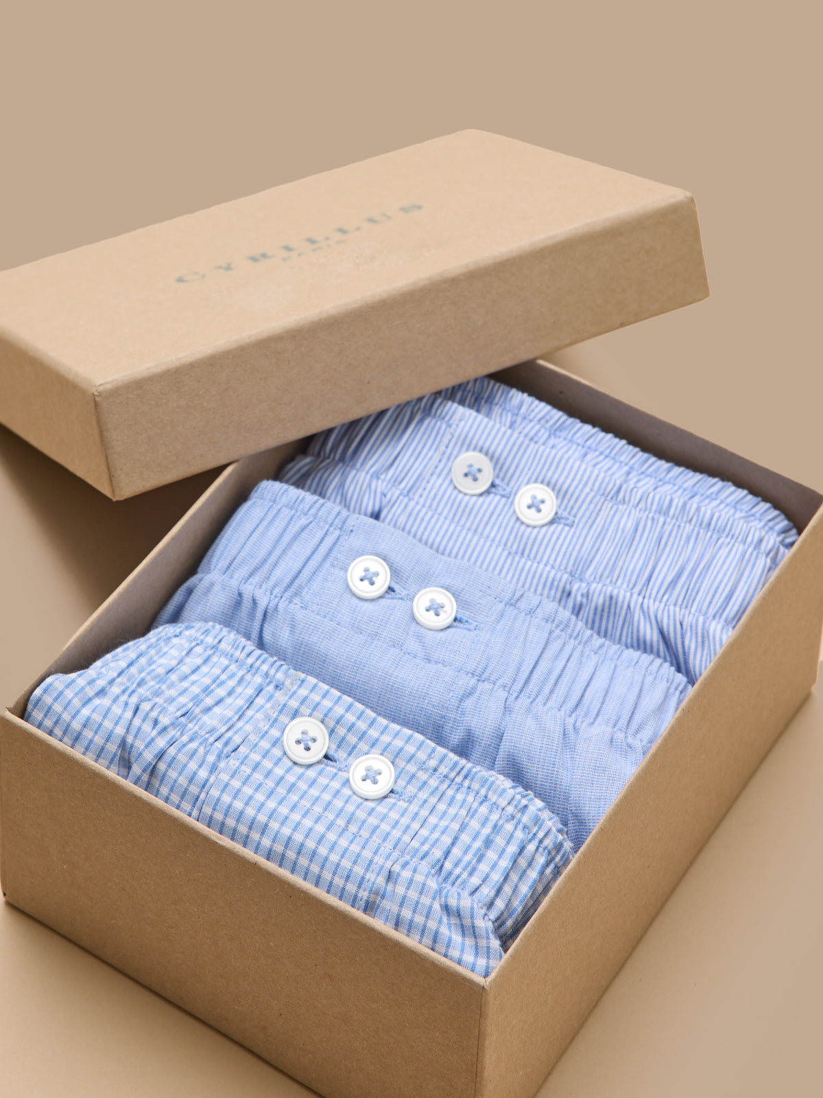 Gift box: set of 3 matching boxer shorts for men
