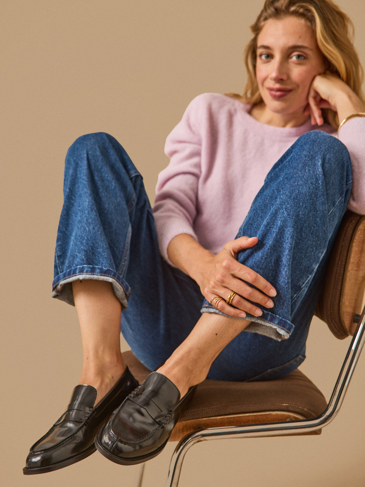 Women's patent leather loafers