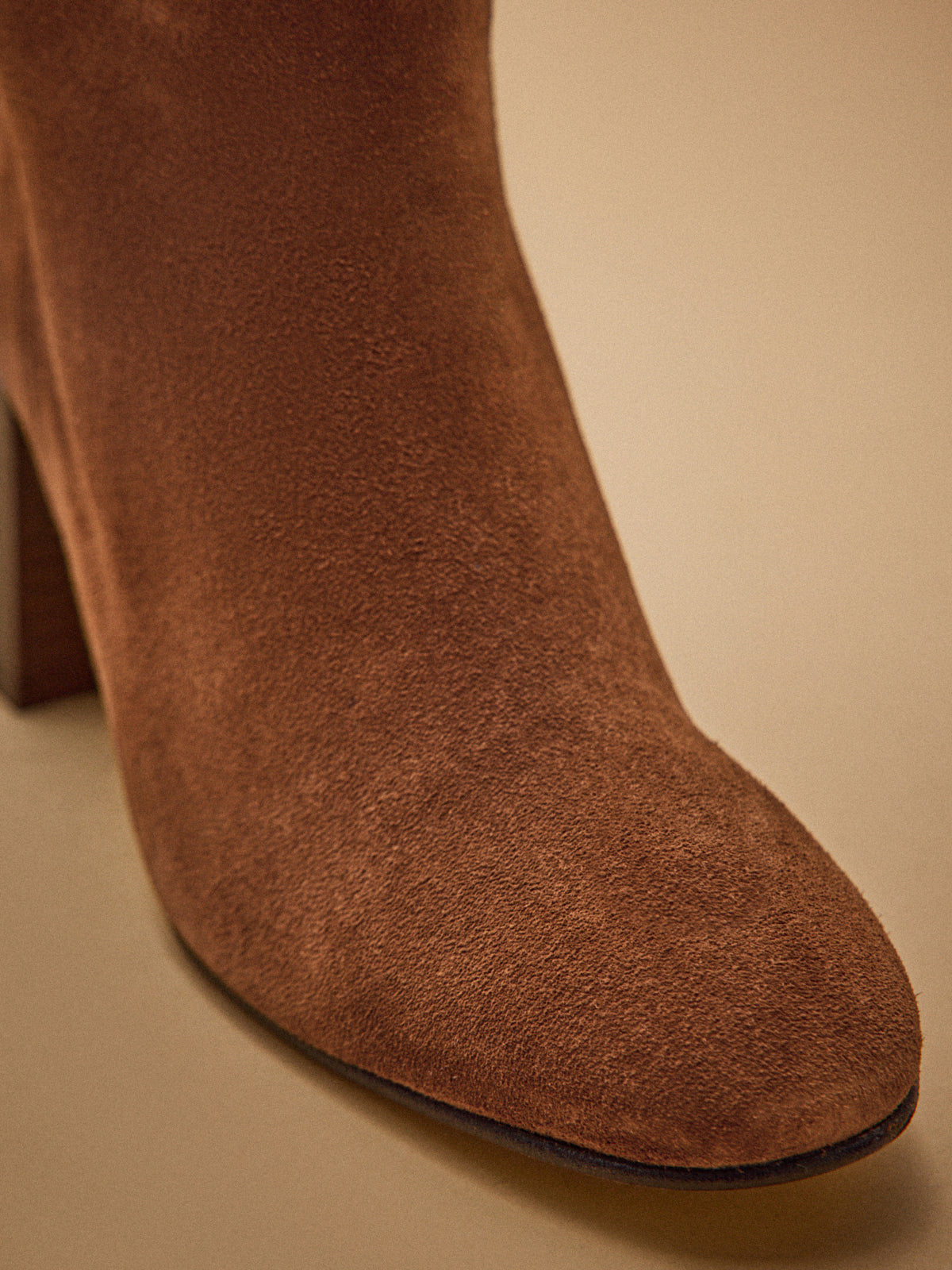 Women's suedey leather heeled boots