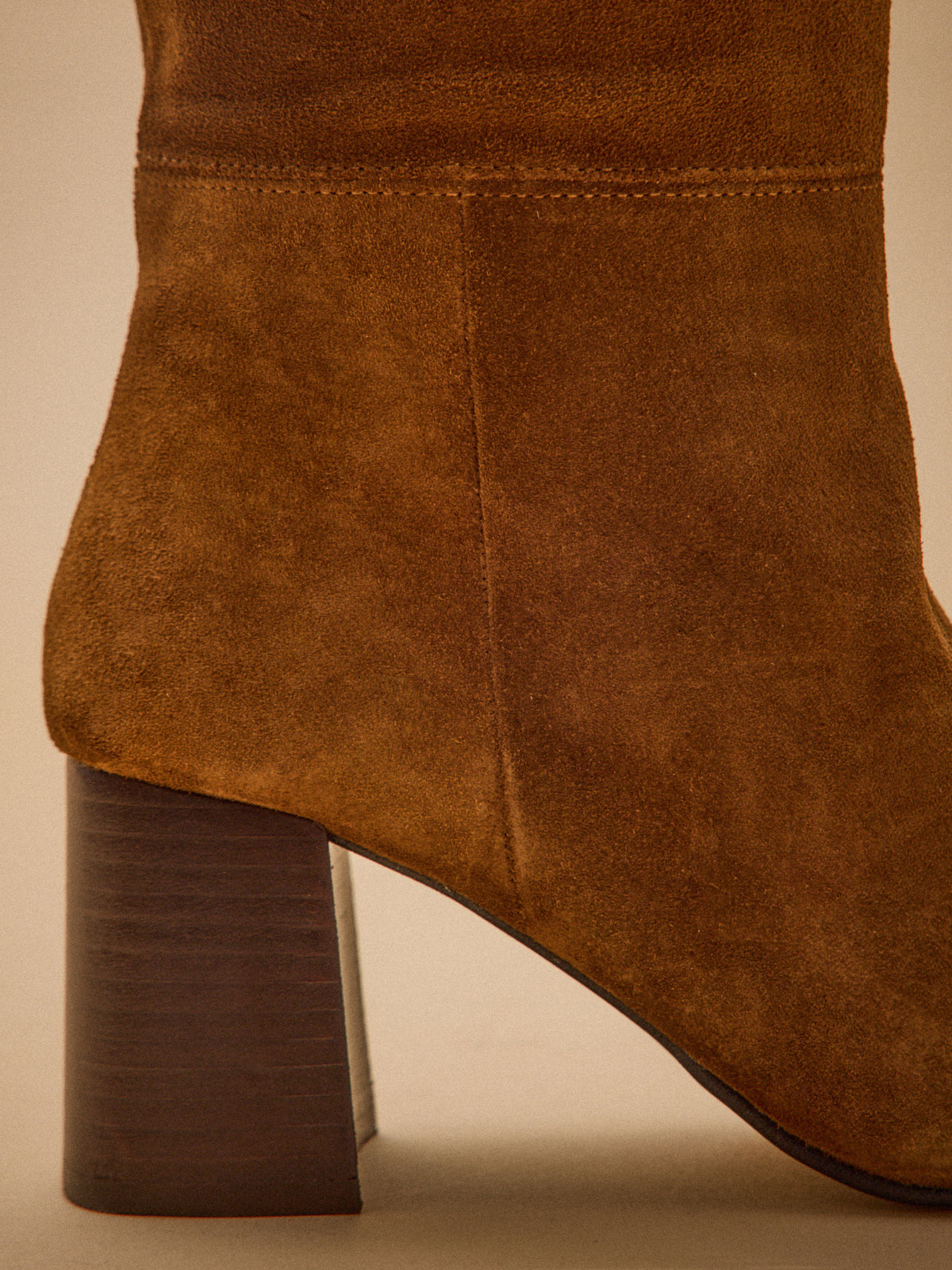 Women's suedey leather heeled boots